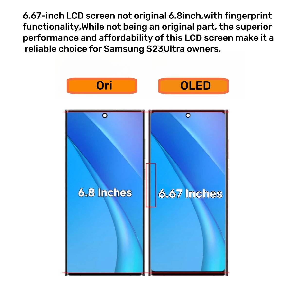OLED Screen Replacement for Samsung Galaxy S23 Ultra 5G (S918U/S918A) - Full LCD Display Assembly with Touch Digitizer, Frame & Repair Tools - US Version (Black) - Perfect for DIY Phone Screen Repair & Replacement