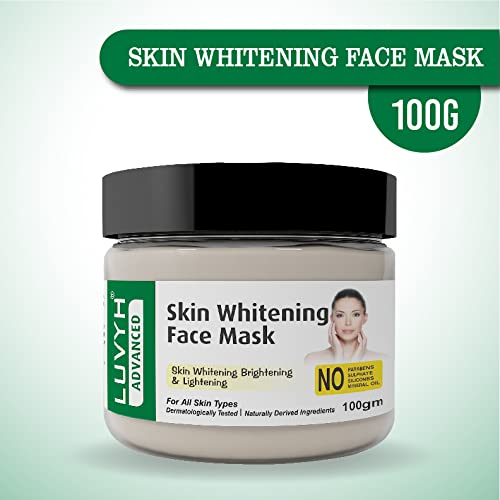 Luvyh Skin Whitening Face Mask - Brightening & Glow Face Pack for Instant Radiance, Anti-Pigmentation & Dark Spot Treatment (100g) | Perfect for Daily Skincare & Evening Routine