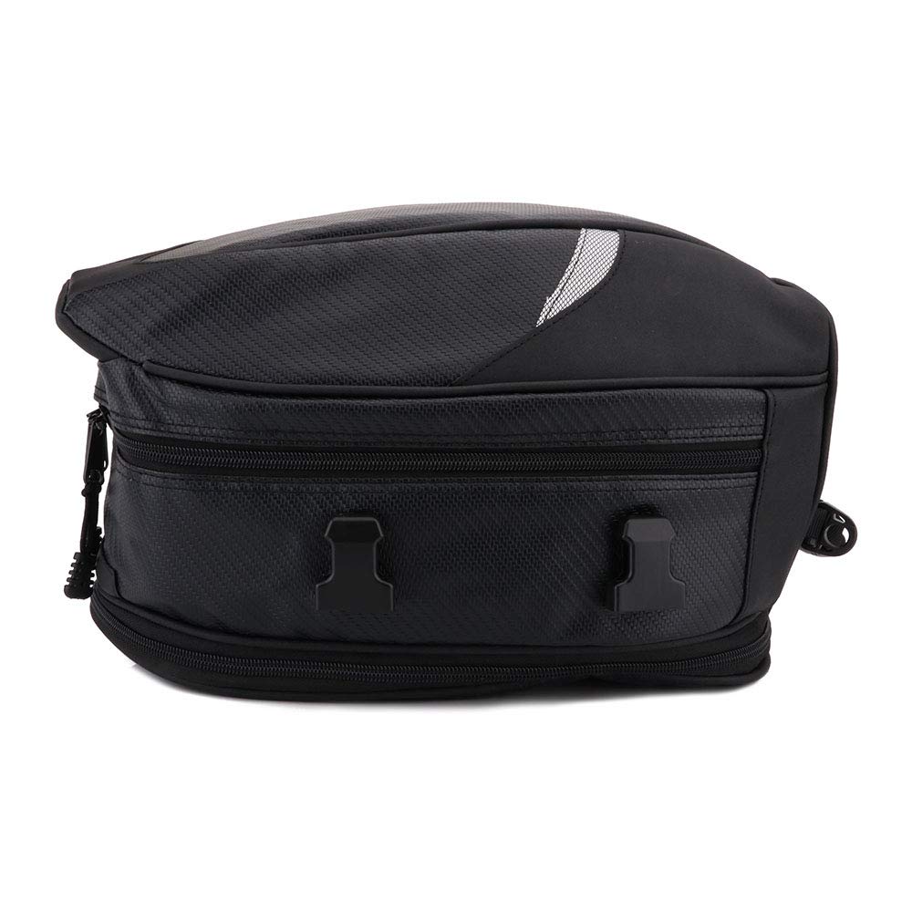JFG RACING Motorcycle Tail Bag - 18.5L PU Leather Saddlebags Seat Luggage Storage for Helmet & Gear | Waterproof Motorbike Accessories for Touring, Commuting & Adventure Riding