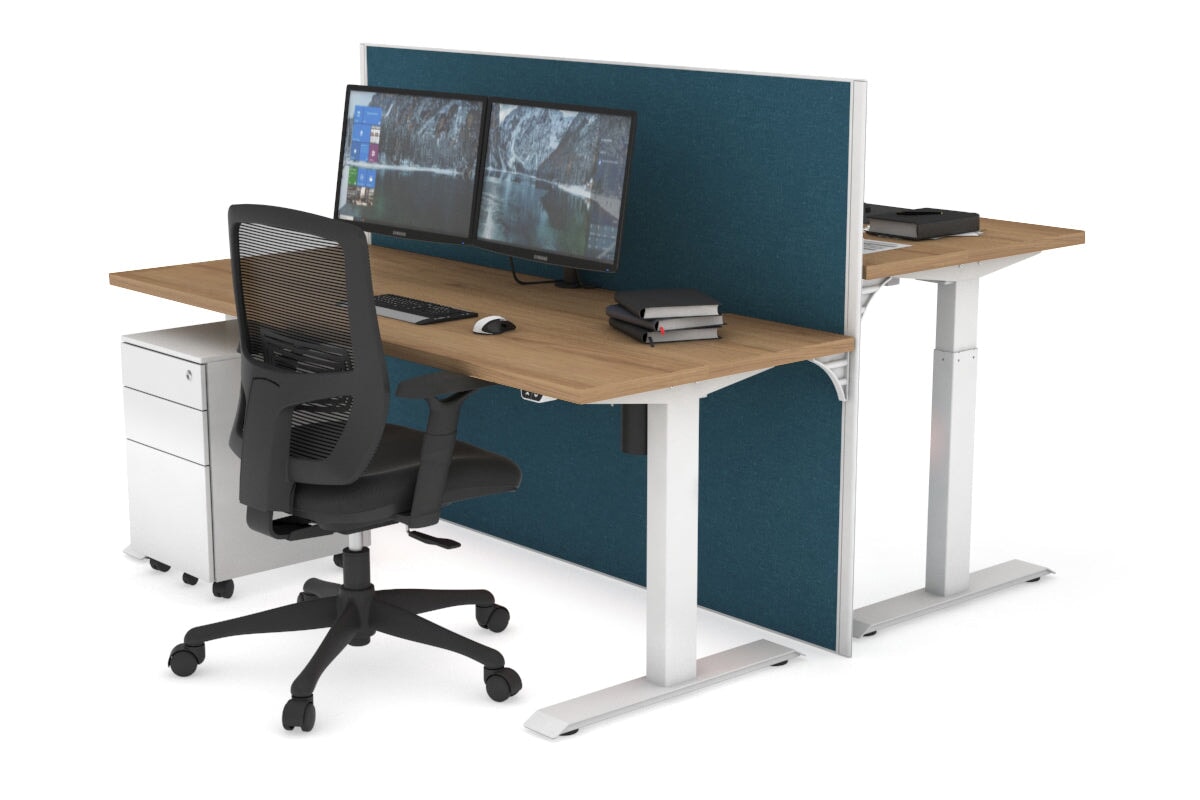 Just Right Height Adjustable 2 Person Workbench [1600L x 700W] - Perfect for Garage, Workshop & Office Workspaces