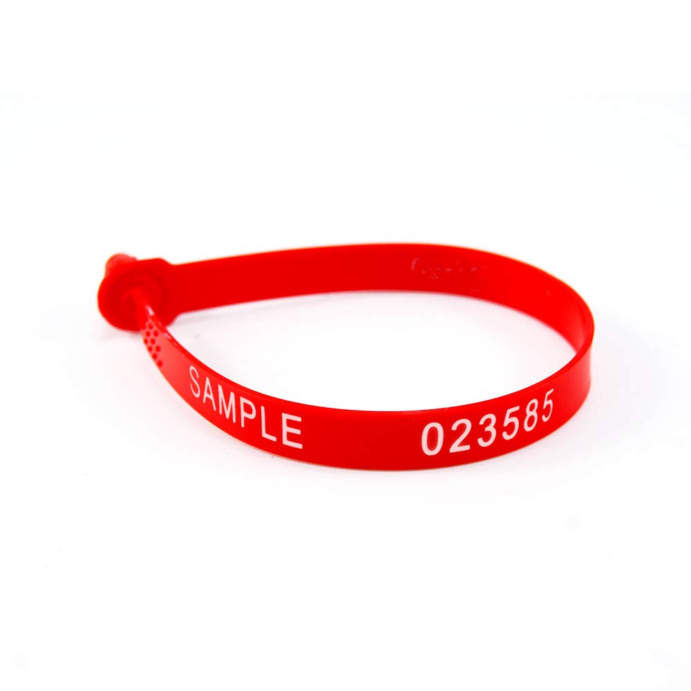 1000 Pack Numbered Plastic Security Seals - Heavy Duty Tamper Proof Seals for Trucks, Trailers & Shipping Containers (Red) - Ideal for Logistics, Transportation & Warehouse Security