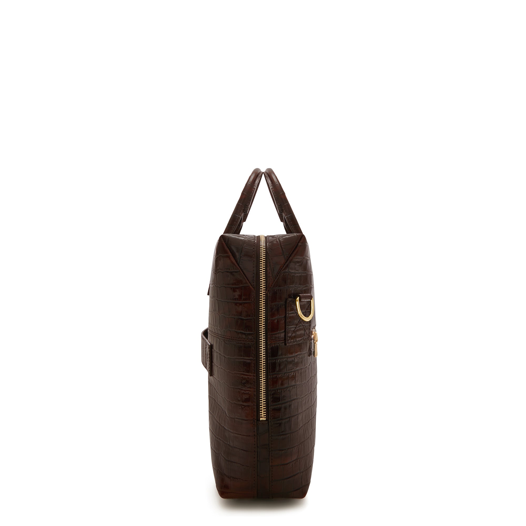 Honoré Anique Genuine Crocodile Brown Leather Handbag with 16.4 Inch Laptop Pocket - Perfect for Work, Travel & Business Meetings