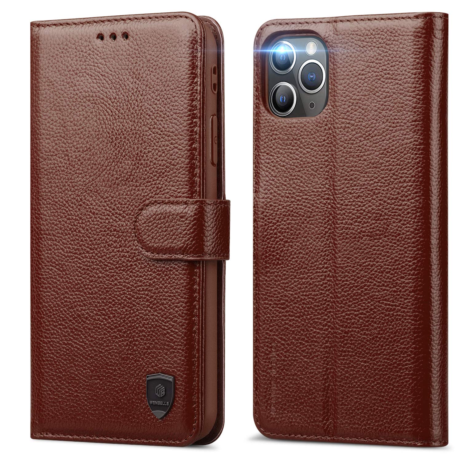 Premium Genuine Leather Wallet Case for iPhone 12 Pro Max 5G (6.7 inch) - RFID Blocking Protection, Shockproof TPU, Built-in Stand | Perfect for Business, Travel & Everyday Use