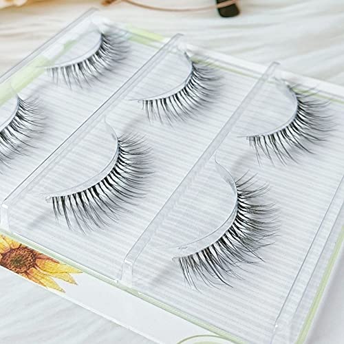 3 Pairs 3D Mink Lashes - Natural Wispy False Eyelashes for Nude Look, Big Eyes | Daily Wear, Bridal Makeup, Student & Party Use