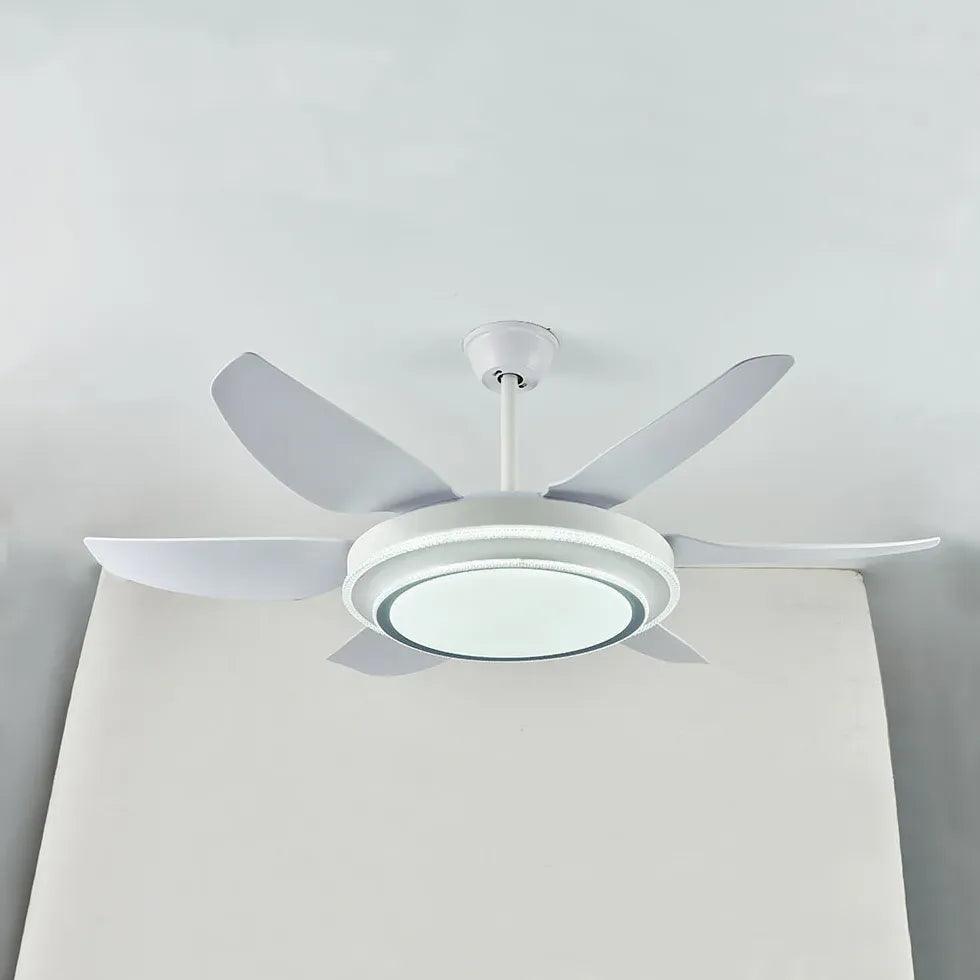 Modern Round LED Ceiling Fan with Light for Living Room, Bedroom, or Office - Energy Efficient & Stylish Home Cooling Solution