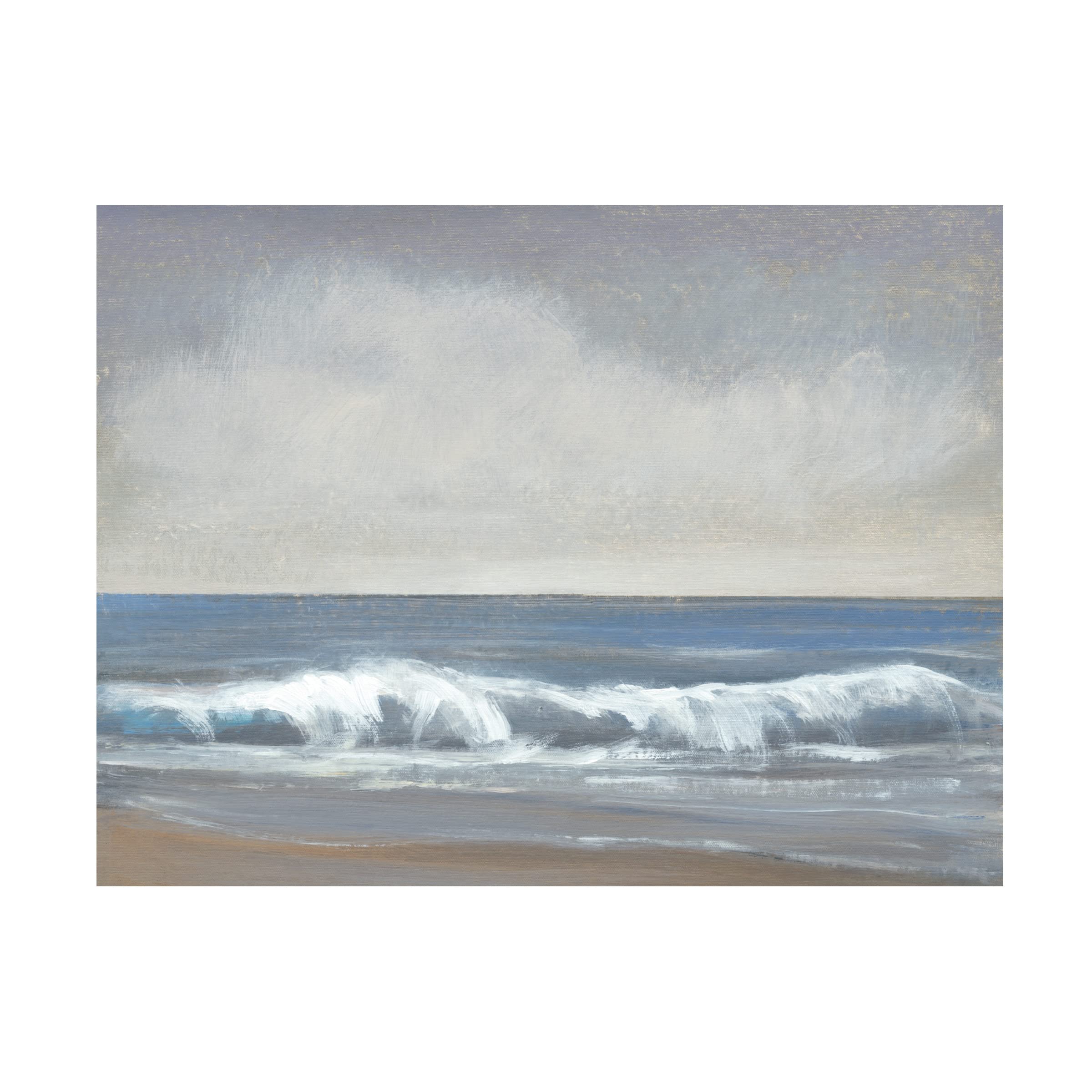 Tim O'Toole 'Neutral Shoreline II' Canvas Wall Art Print - Modern Coastal Beach Decor for Living Room, Bedroom & Office