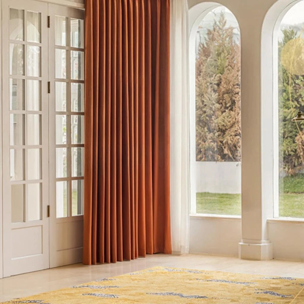 Claire Polyester Jacquard Wavy Pattern Blackout Curtains for Bedroom & Living Room - Thermal Insulated Window Drapes for Light Blocking & Privacy