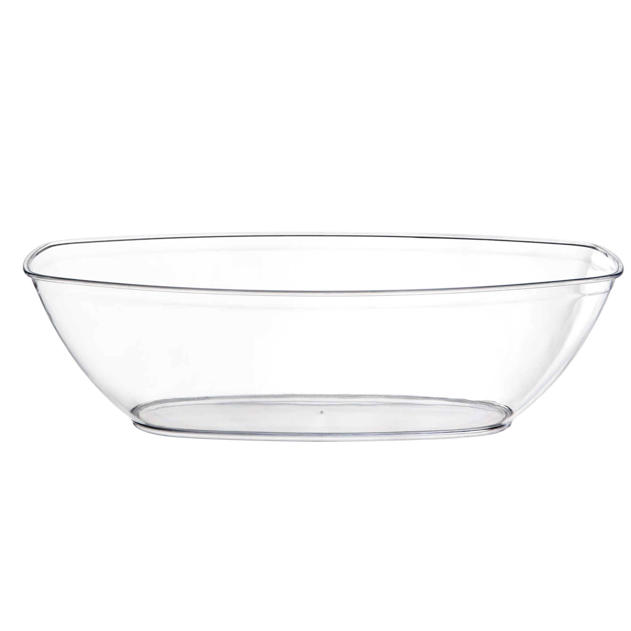 72 oz. Clear Oval Salad Bowl - Set of 4 | Large Serving Bowl for Salads, Pasta, Fruit & Party Dishes | Durable Plastic Food Container for Kitchen & Entertaining