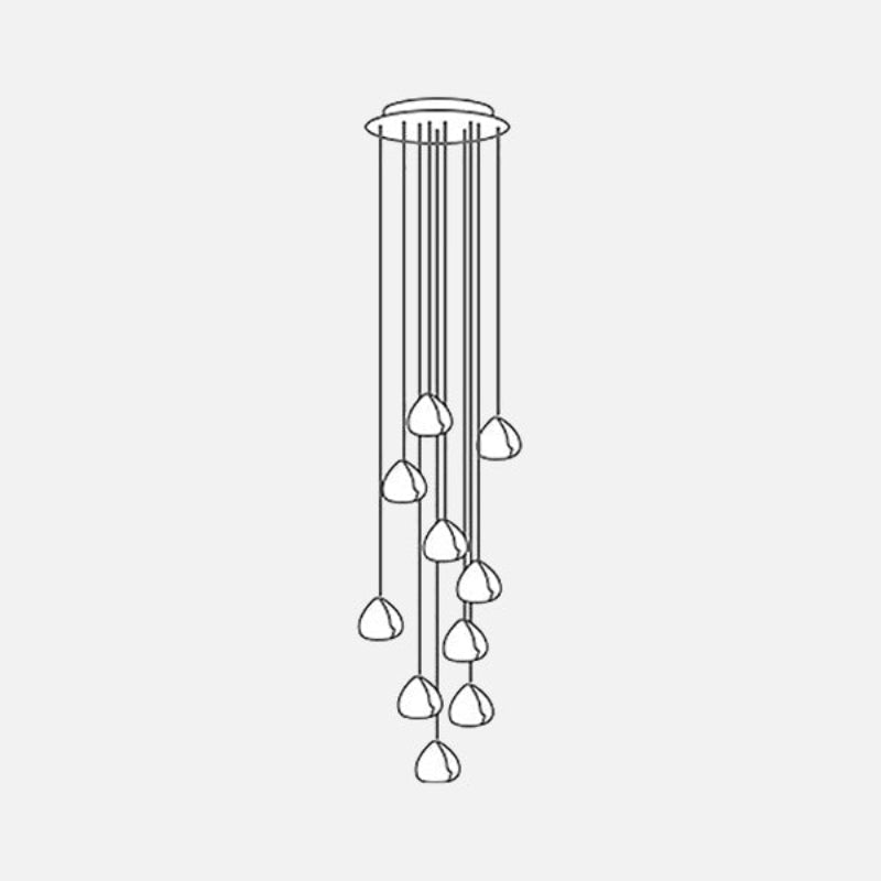 Modern Glass Tear Drop LED Pendant Lights - Dimmable Hanging Light Fixture for Kitchen Island, Dining Room & Bedroom Decor