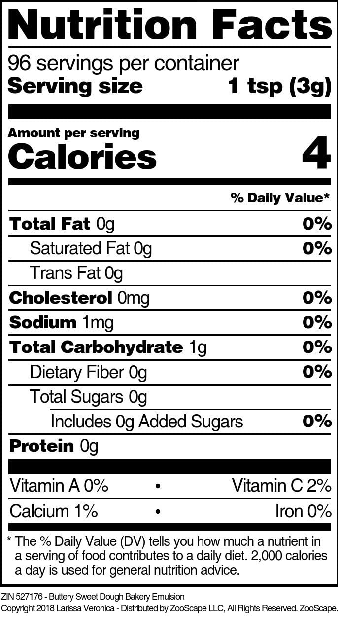 Buttery Sweet Dough Bakery Emulsion - 16 oz Flavoring for Baking, Cookies, Cakes & Pastries - Perfect for Home Bakers & Professional Chefs (ZIN: 527176)
