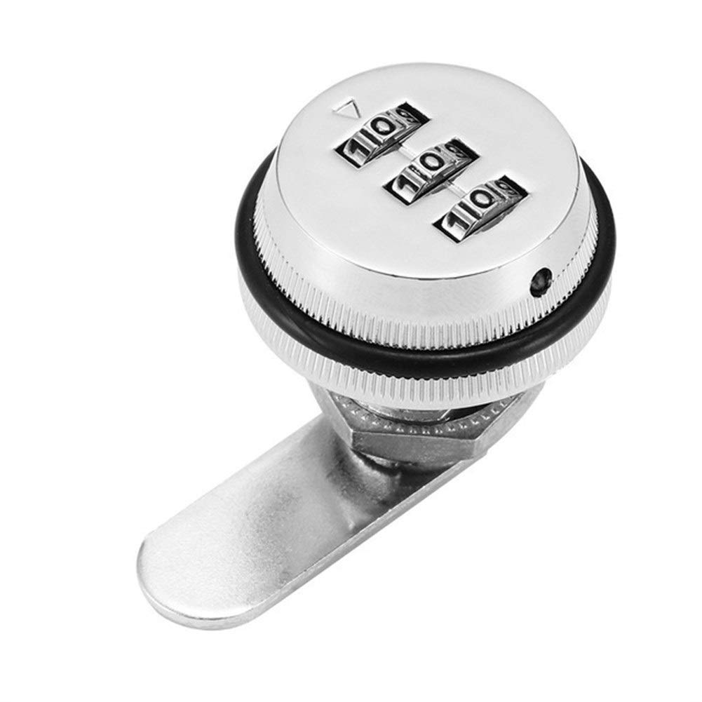 3-Digit Combination Cabinet Lock - Zinc Alloy Keyless Security Lock for Mailbox, Cabinet, RV, Storage (Silver) | Secure Your Valuables at Home & Office