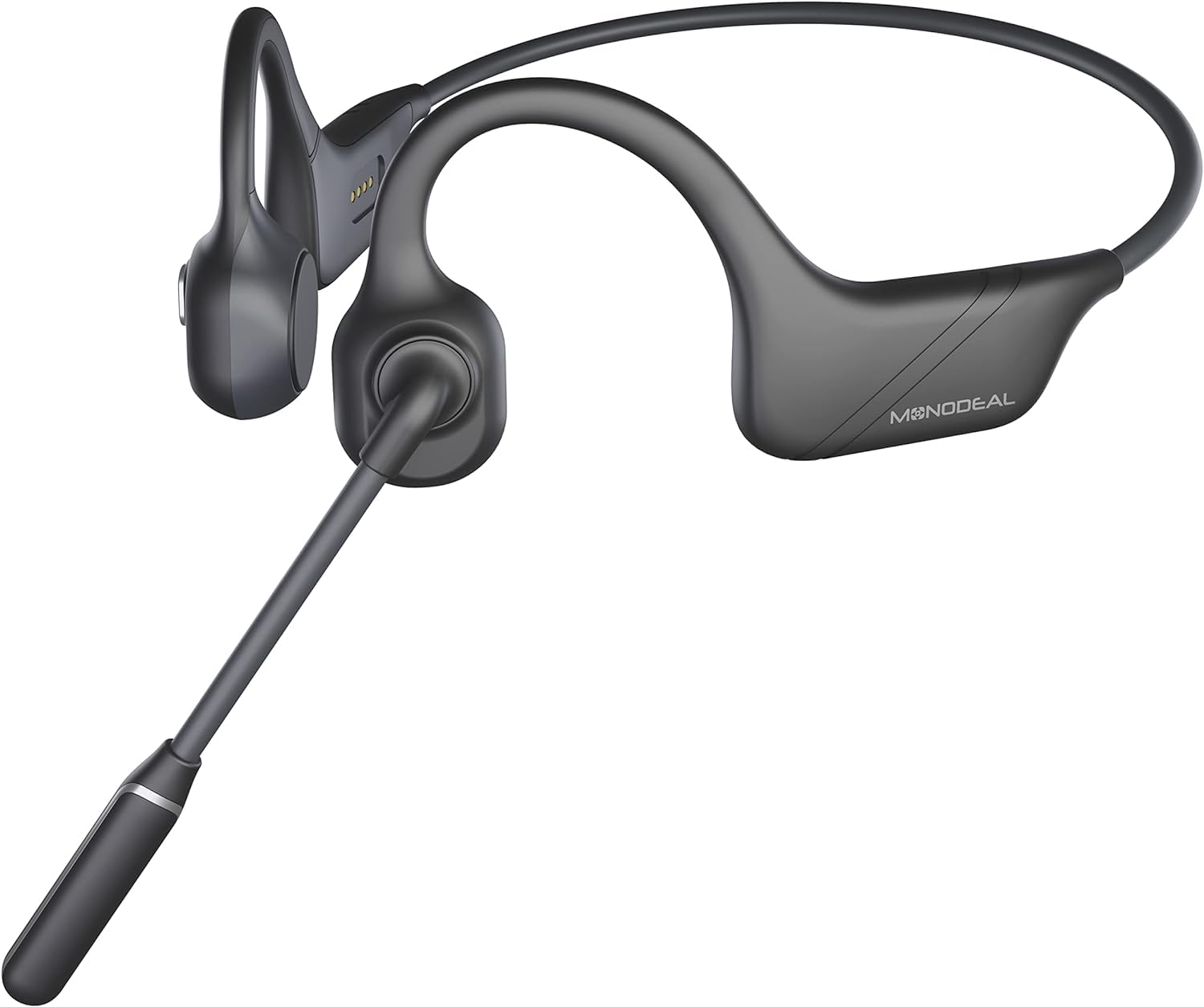 Monodeal Bone Conduction Bluetooth Headphones 5.3 - Wireless Open-Ear Headset with Built-in Mic, Multipoint Connection for Office, Meetings, Running, Cycling & Outdoor Sports