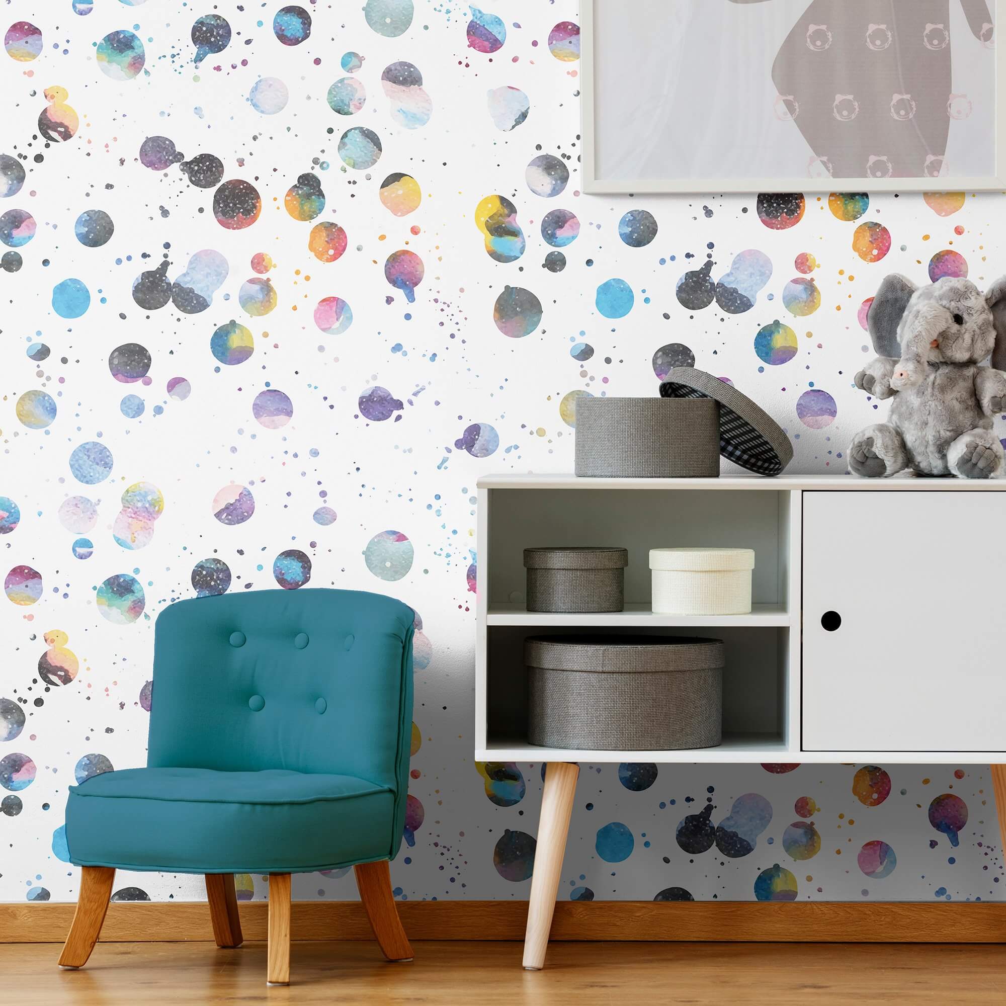 White Abstract Peel and Stick Removable Wallpaper for Kids - Self-Adhesive Nursery Decor - Perfect for Bedrooms, Playrooms & DIY Home Decor Projects