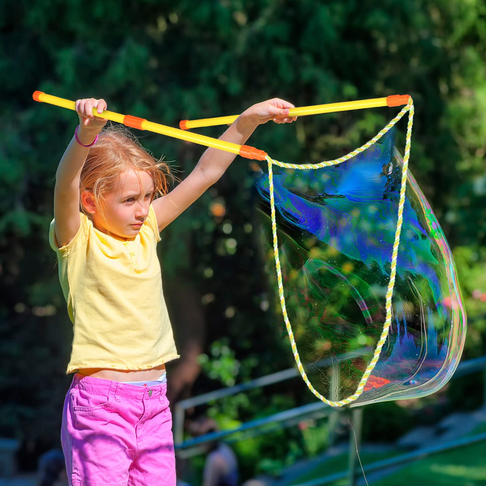 Junkin 20-Pack Giant Bubble Wands Kit - Large Bubble Maker for Outdoor Summer Fun - Perfect for Kids, Parties & Backyard Games - Boys & Girls Bubble Toy Set for Parks, Beaches & Birthday Celebrations