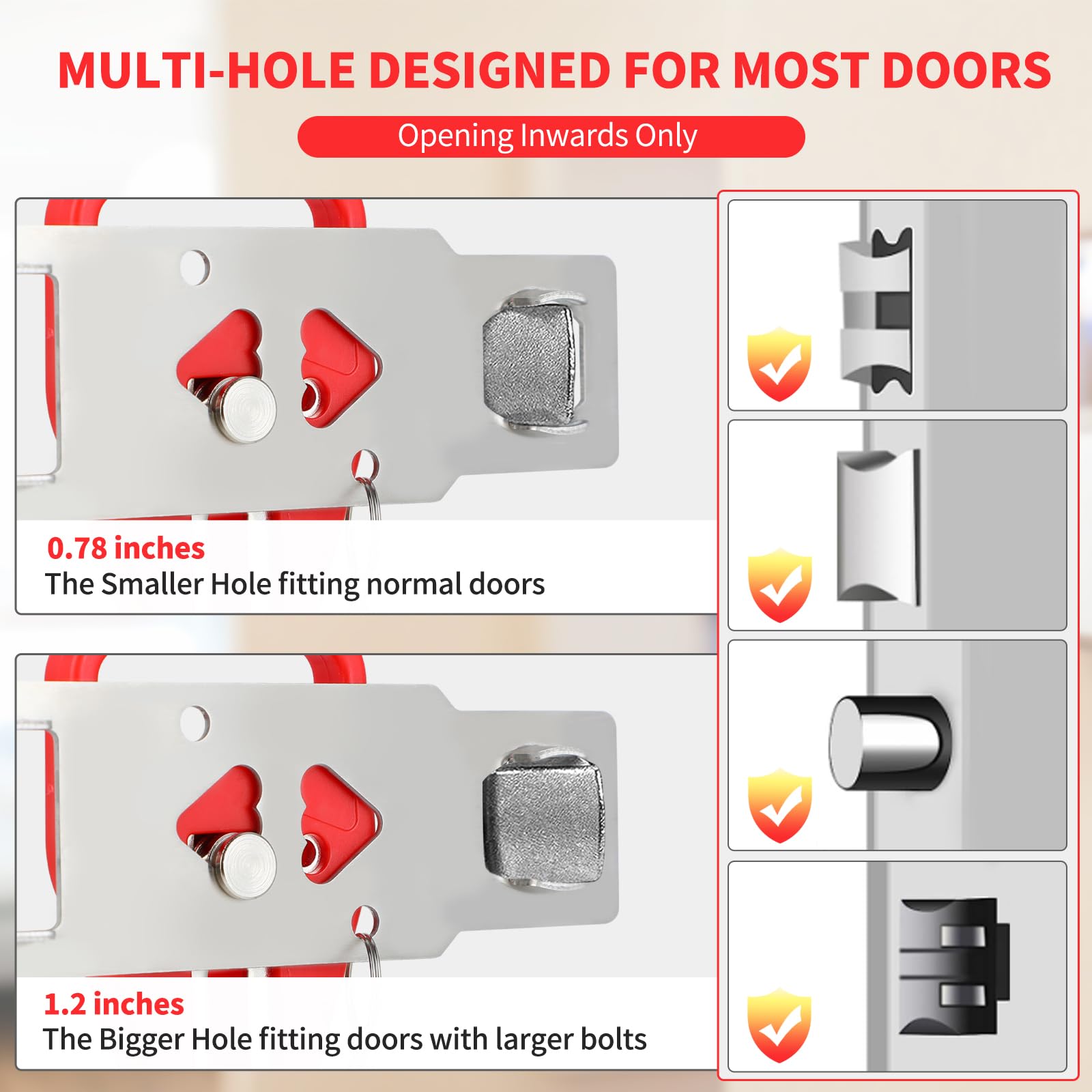 Royuniq Portable Door Lock 2 Pack - Home Security Device for Hotels, Apartments & Airbnbs | Prevent Unauthorized Entry with Extra Privacy Protection | Durable Travel Safety Gift for Women | Perfect for Solo Travelers & Home Security