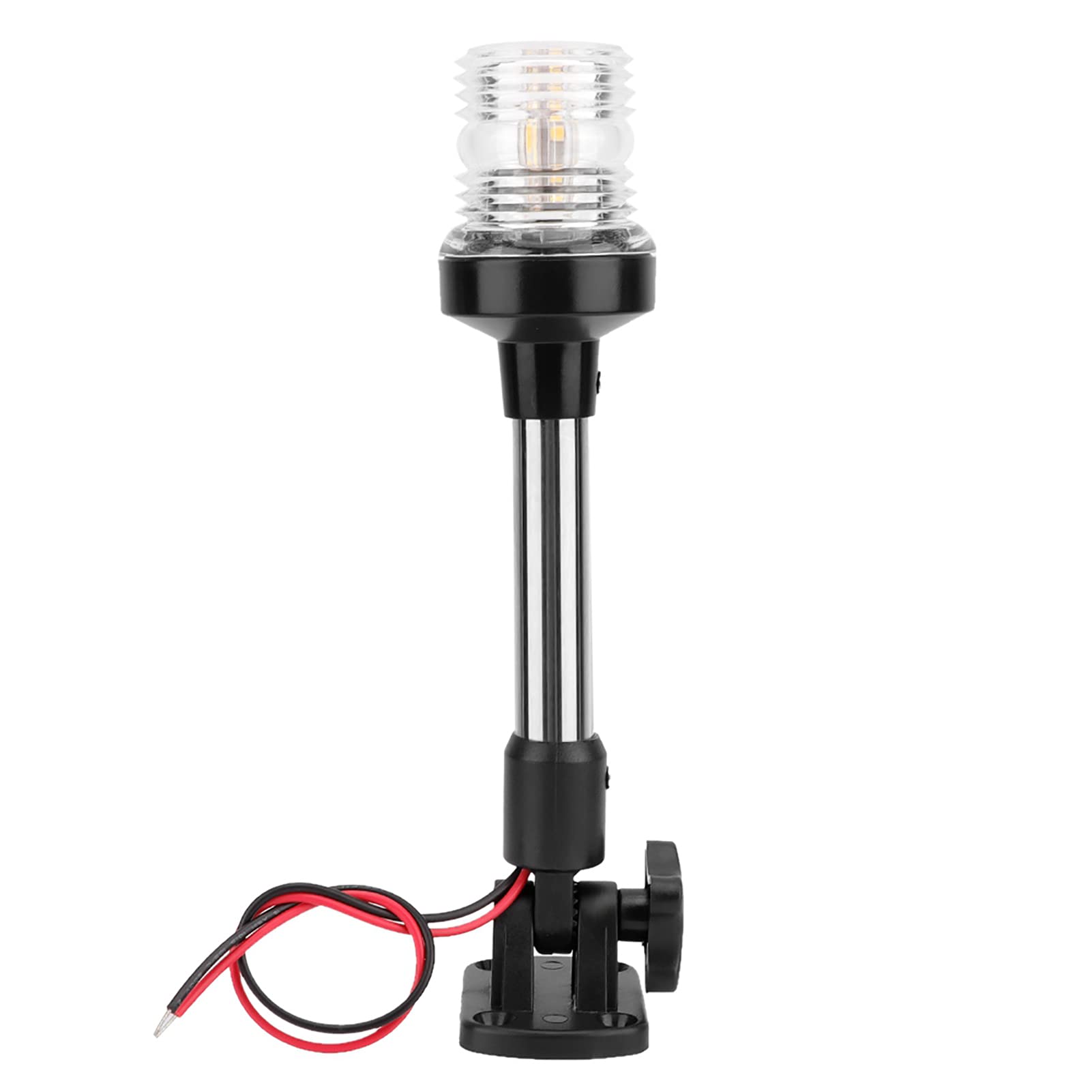 Qiilu 25cm Fold Down LED Navigation Signal Light - Marine Boat Stern Anchor Light for Yachts & Boats | Waterproof & Durable for Night Sailing, Fishing, and Dock Safety