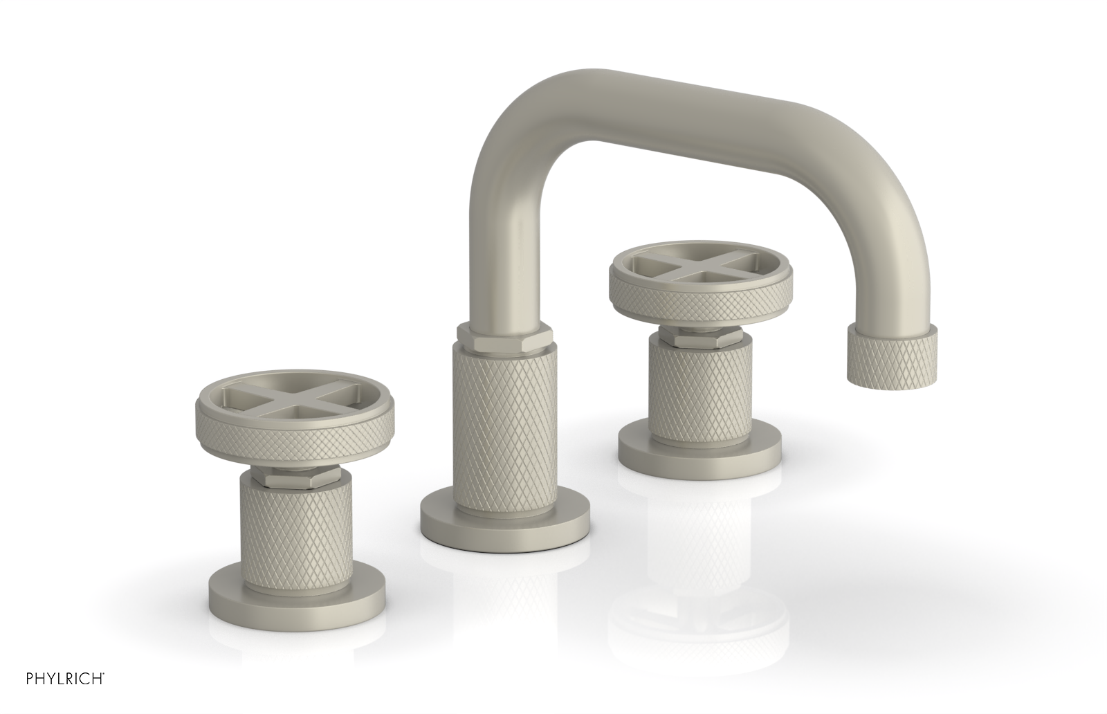 DUSTRIE Widespread Bathroom Faucet with Cross Handle - Knurled Design 371-03 for Modern Vanity Sink Installation