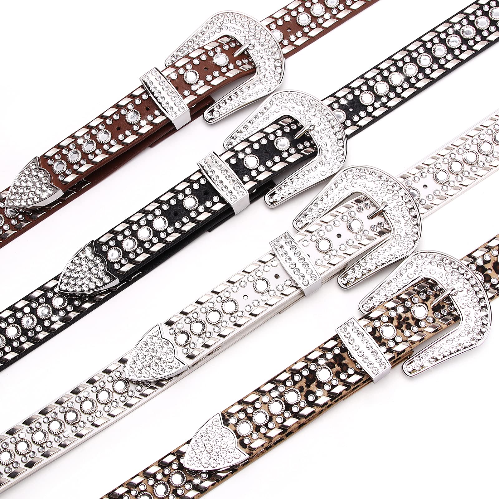 UnFader Bling Rhinestone Western Belts for Women - Stylish Cowgirl Studded Belt for Jeans & Pants - Perfect for Country Concerts, Rodeos & Western Fashion Outfits