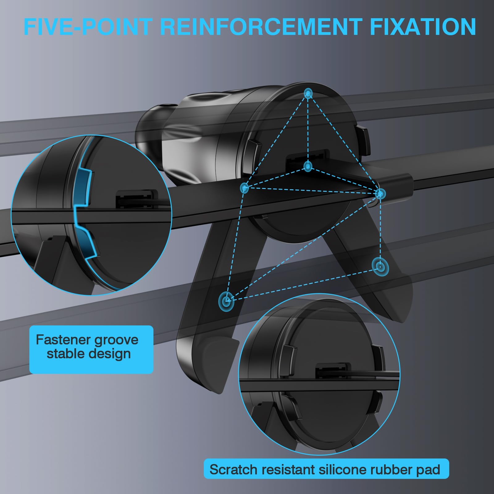 Universal Car Air Vent Clip Mount - Adjustable Triangle Foot & Metal Hook for Phone Holder & Wireless Charger (0.67
