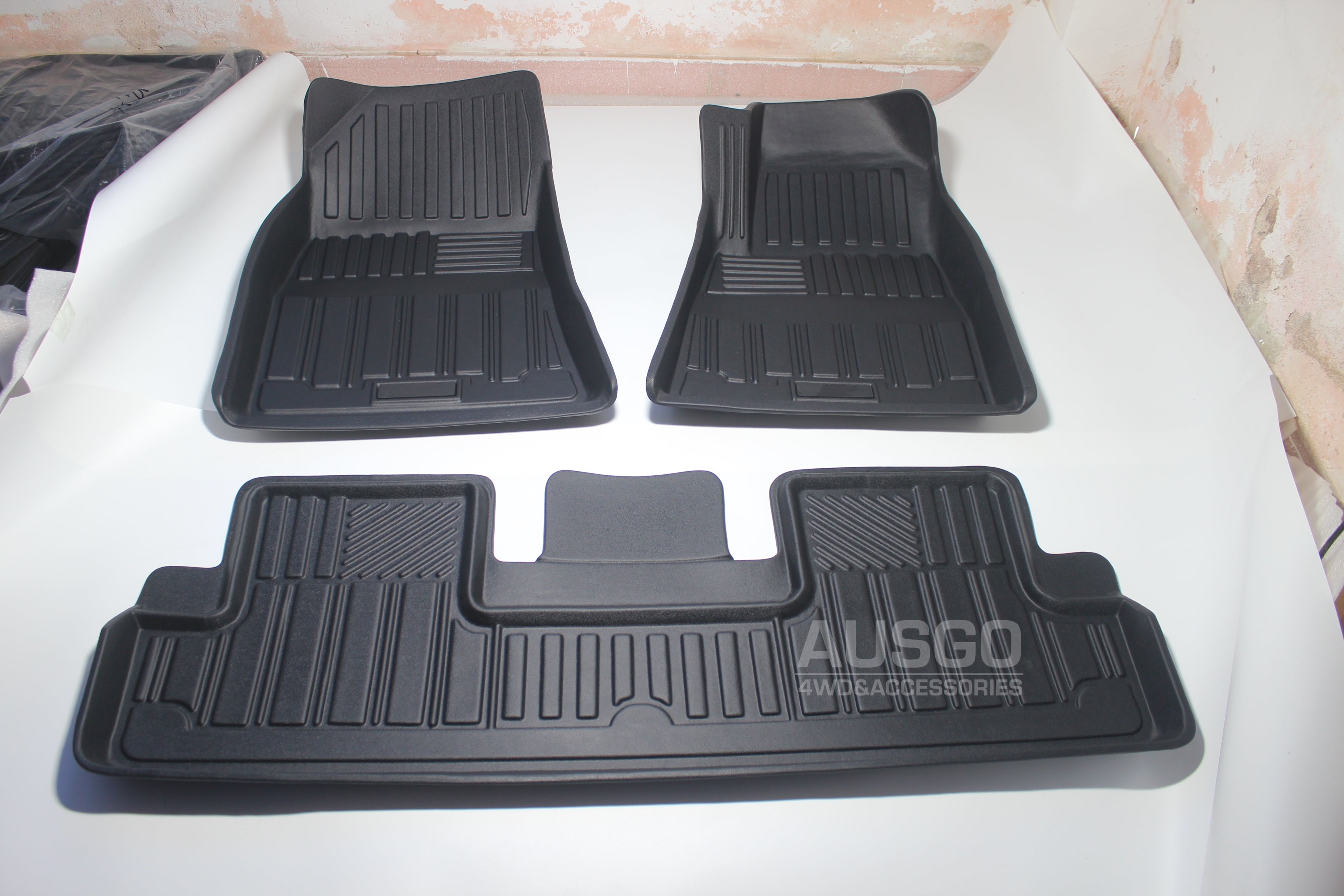 Premium 3D Floor Mats for Tesla Model 3 (2019-2021) - Custom Fit All-Weather Car Mats with High Edges - Perfect for Daily Commute, Road Trips & Family Protection