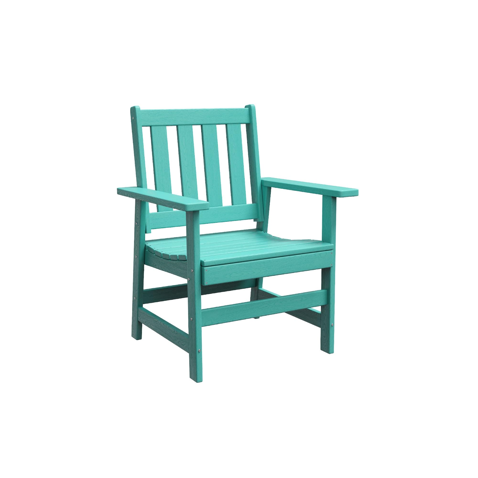 VICLLAX 1-Piece HDPE Weather-Resistant Patio Dining Chair - Durable Adirondack Balcony Furniture for Front Porch, Deck, Backyard & Outdoor Spaces - Perfect for Relaxing, Sunbathing and Entertaining Guests