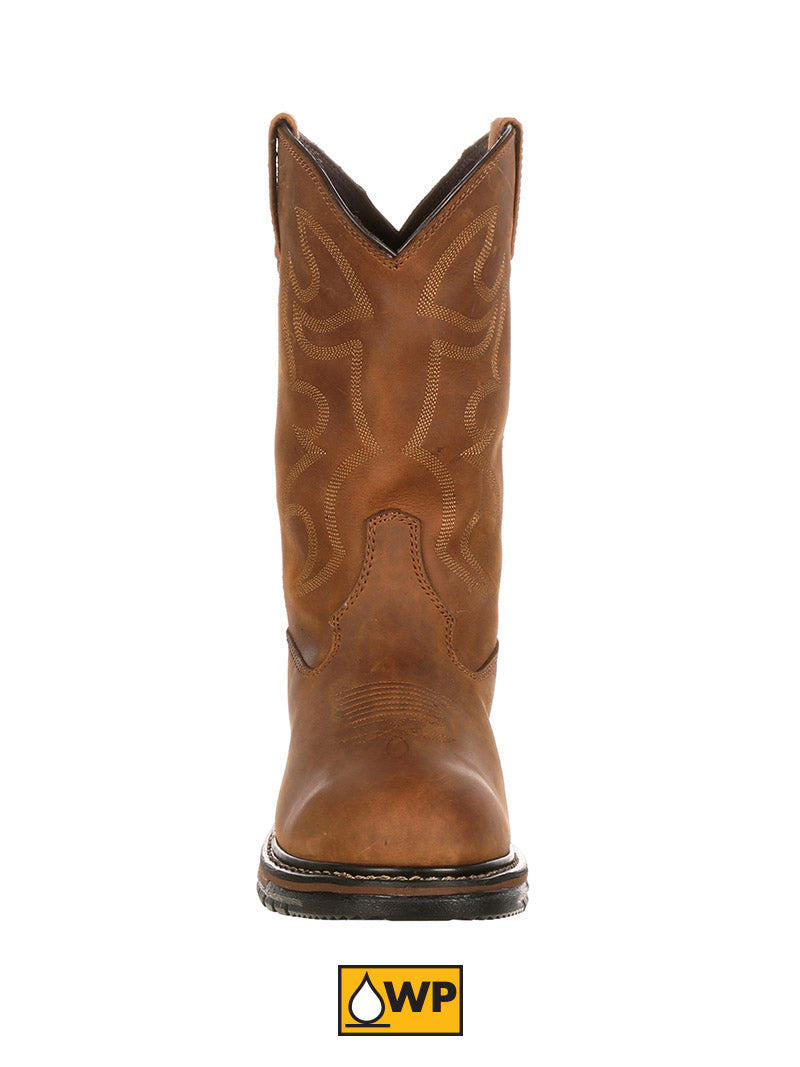 Rocky 2733 Men's Original Ride Branson Roper Waterproof Western Boots - Aztec Crazy Horse Leather - Durable Cowboy Boots for Riding, Work & Outdoor Adventures