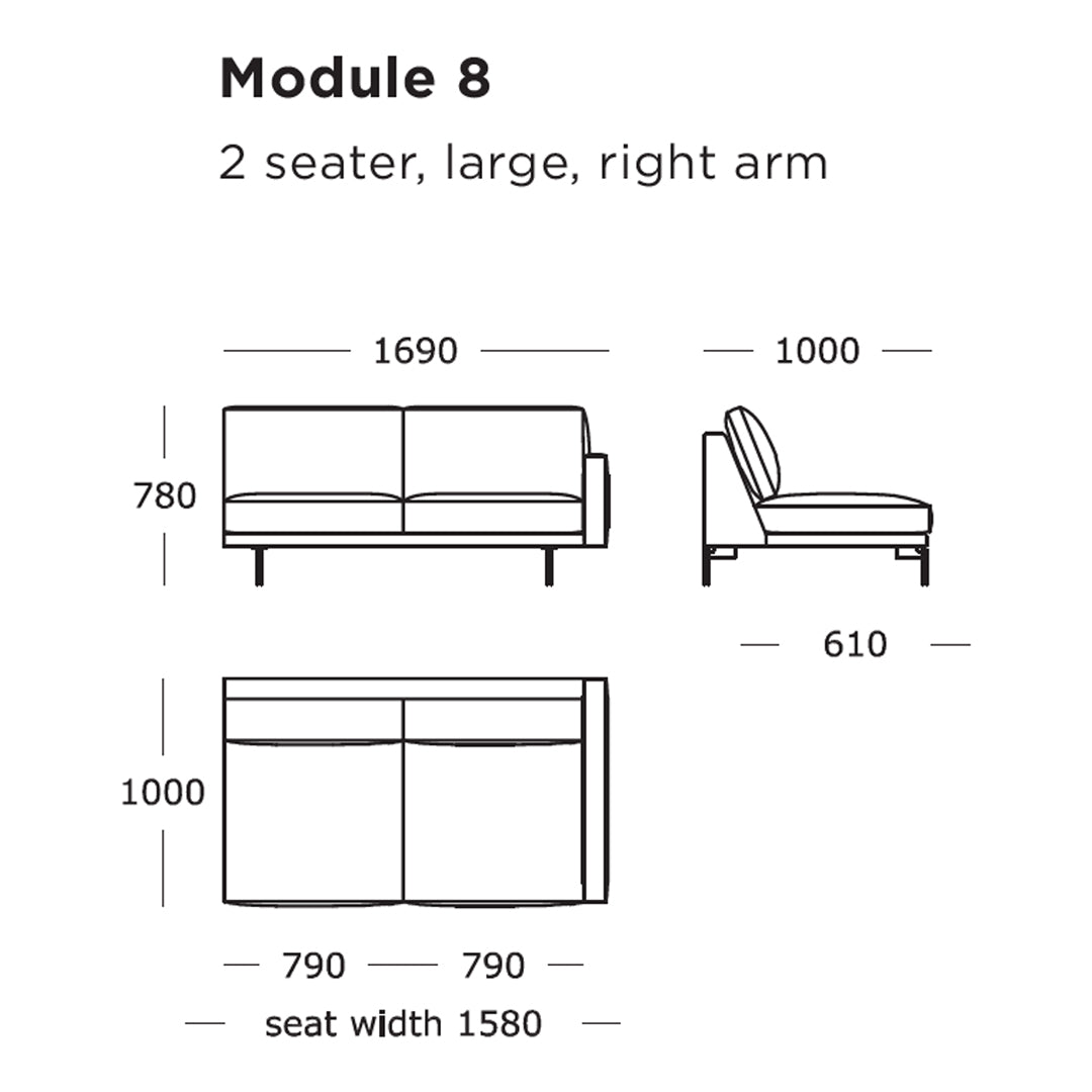 Modular Sofa Set - Edge V1 with 8 Configurable Sections for Modern Living Room & Office Spaces