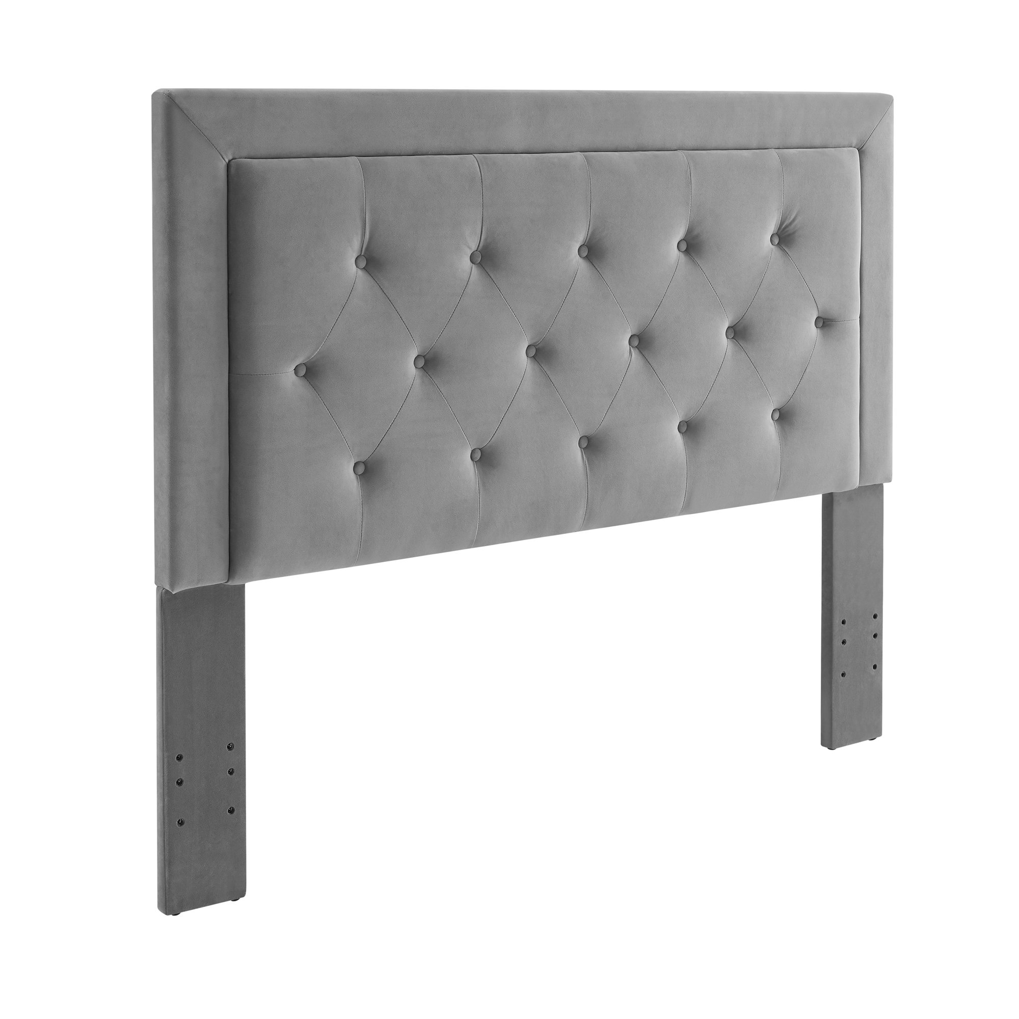 Linon Upholstered Headboard - Covington Full/Queen Size Bed Frame Headboard in Light Gray Fabric - Perfect for Bedroom Decor & Guest Room Upgrade