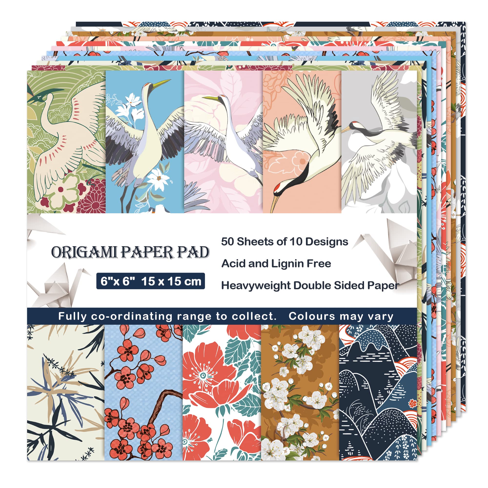 Premium 6x6 Inch Origami Paper - 150 Sheets, 70 GSM, 30 Double-Sided Designs - Japanese Washi Craft Paper for Origami, Scrapbooking, Card Making - Perfect for DIY Projects, Gift Wrapping & Home Decor