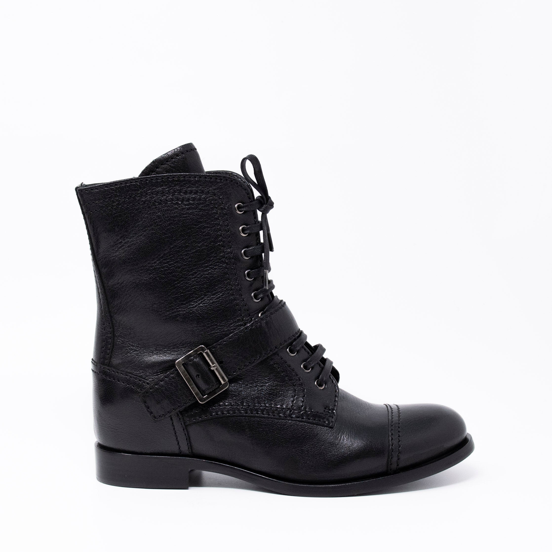 Prada Black Leather Combat Boots Women's Size 38.5 - Stylish Chunky Sole Ankle Boots for Fall Winter Fashion & Streetwear Outfits