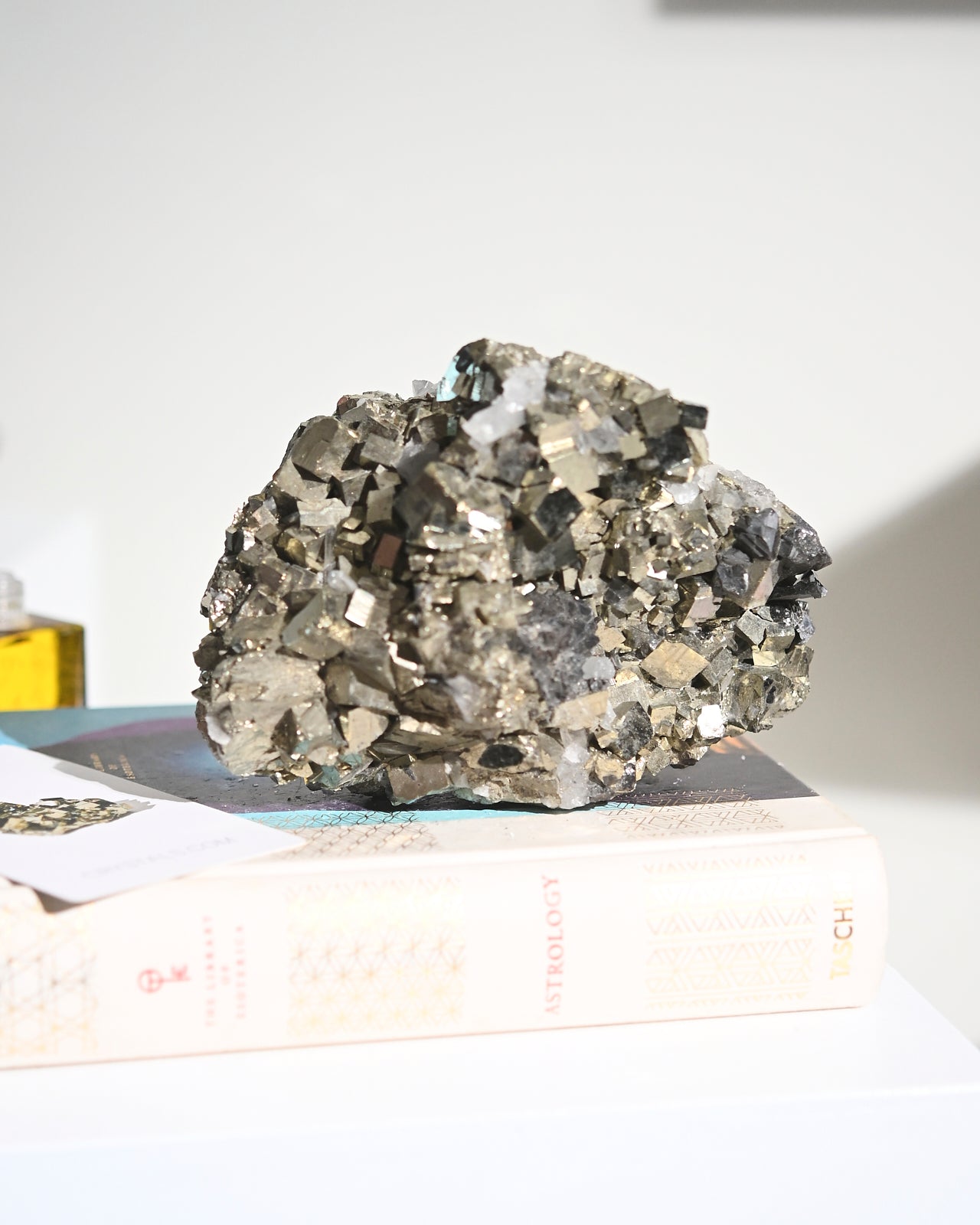 Natural Cubic Pyrite and Quartz Crystal Cluster - 7.5lbs Raw Mineral Specimen for Home Decor, Meditation, and Energy Healing | Perfect for Crystal Collectors, Feng Shui, and Spiritual Practices