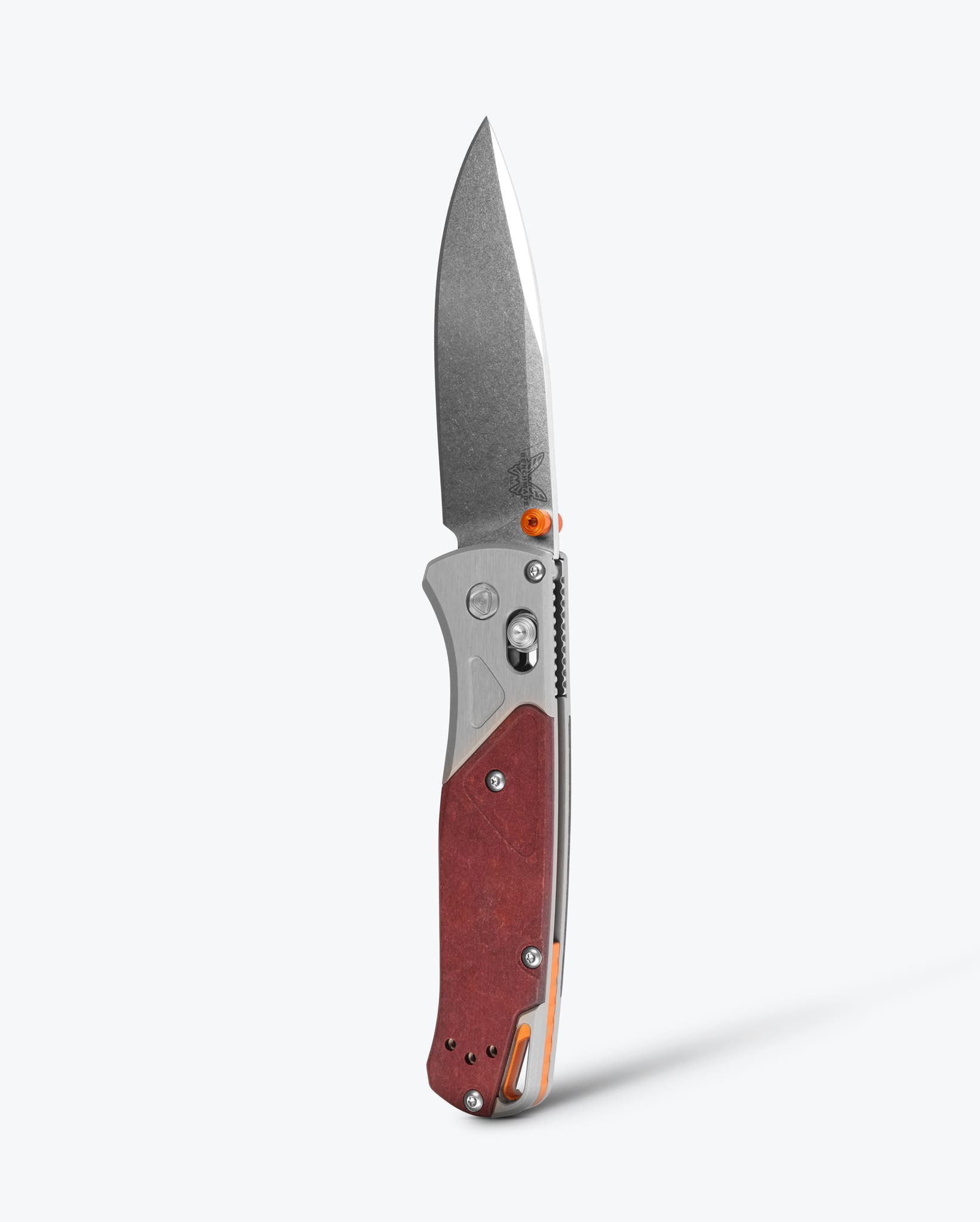 Bugout® Knife - Grey/Redstone Aluminum & Richlite Handle - EDC Folding Pocket Knife for Outdoor, Camping, and Everyday Carry