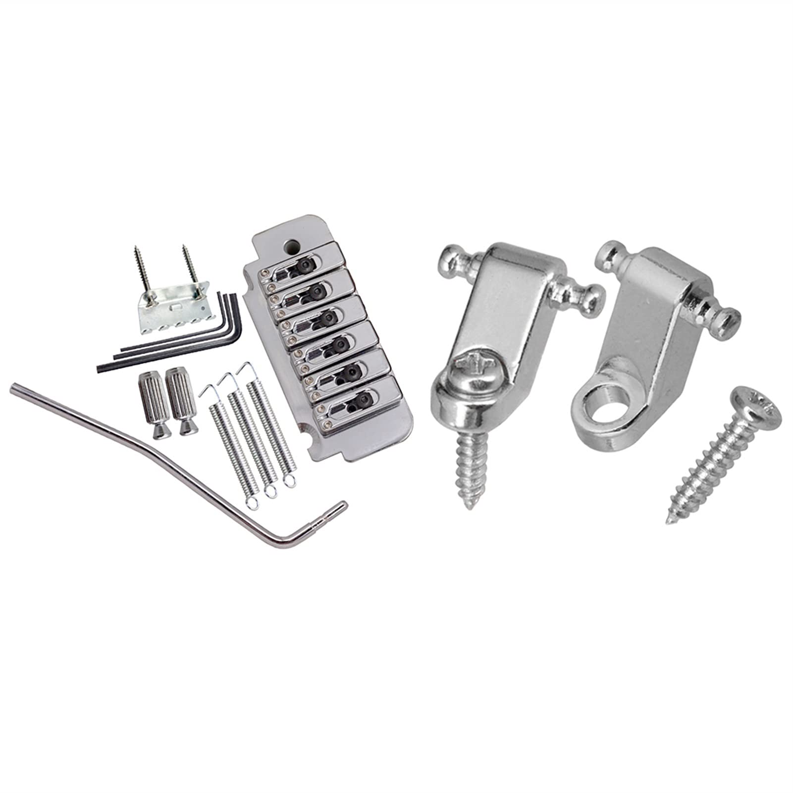 Electric Guitar Bridge Saddle Set - 1 Pack Iron Roller Saddle with Tremolo Bridge & String Retainer for DIY Guitar Parts & Tailpiece Replacement | Perfect for Guitar Repair, Upgrades & Custom Builds