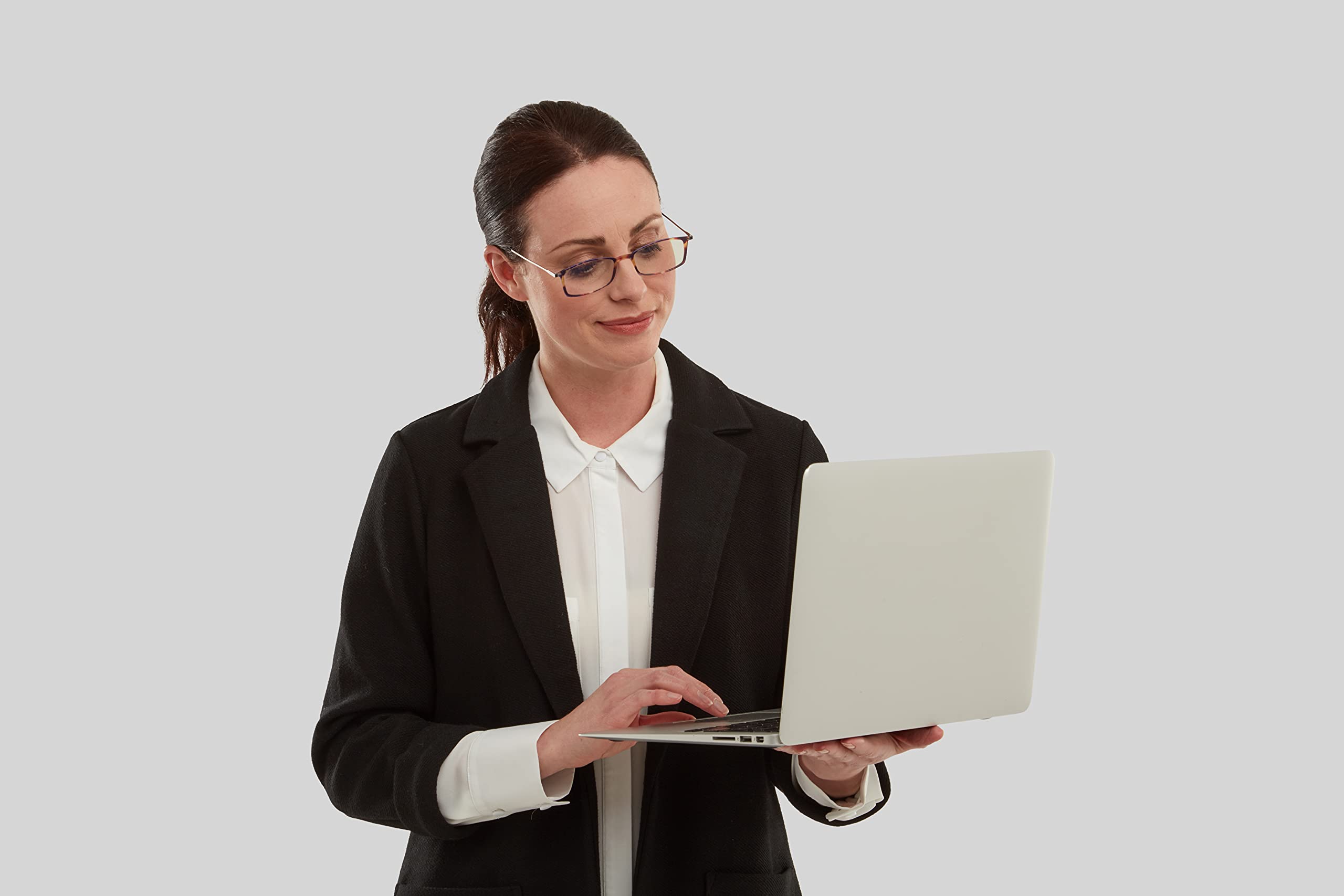ThinOptics Frontpage Blue Light Blocking Computer Reading Glasses with Milano Aluminum Case - Reduce Eye Strain for Work, Gaming & Digital Screen Use