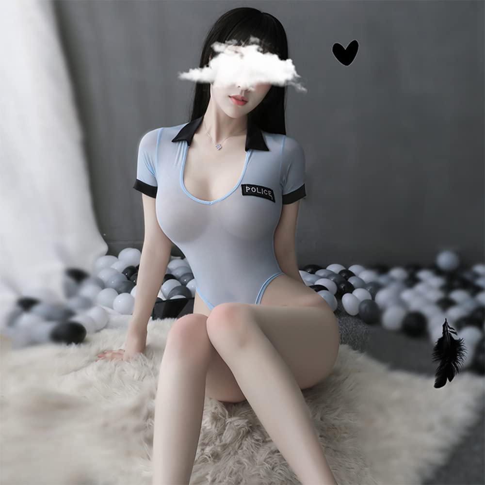 Sexy Policewoman Cosplay Costume - Anime Halloween Lingerie for Women - Perfect for Cosplay, Halloween Parties & Role Play