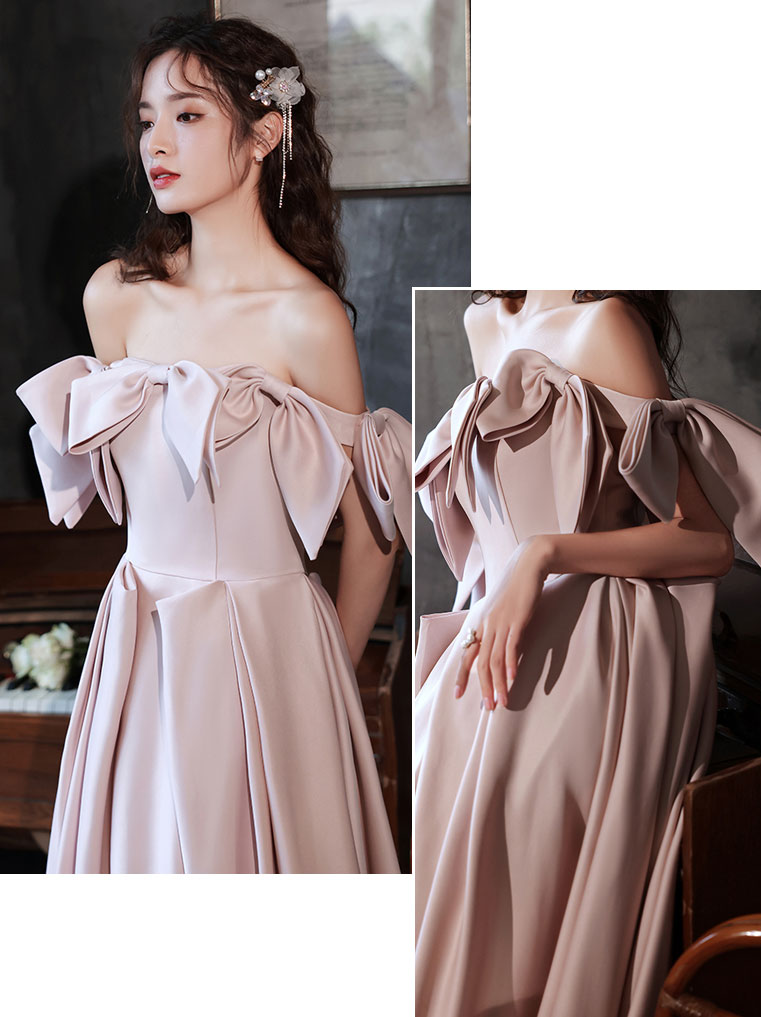 Elegant Pink Long Prom Dresses for Women - Off Shoulder Formal Evening Gowns for Graduation, Homecoming & Special Occasions - Perfect for Dances, Parties & Formal Events