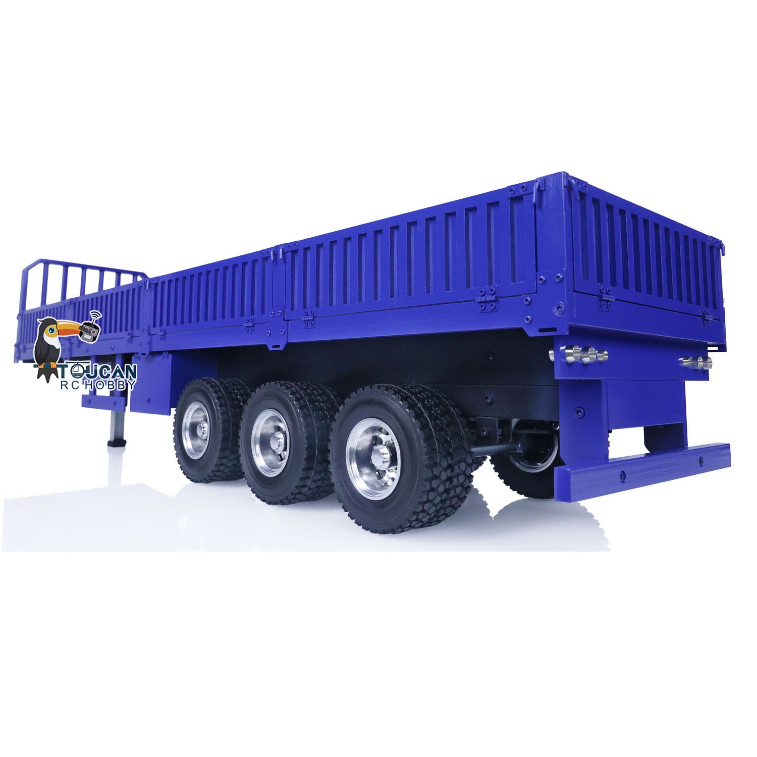 1/4 Scale Metal RC Low Bed Trailer for Tractor Trucks - 3 Axle Dump Car Model Construction Vehicle - Compatible with TAMIYA & LESU - Perfect for Construction Site Scenes and RC Truck Shows