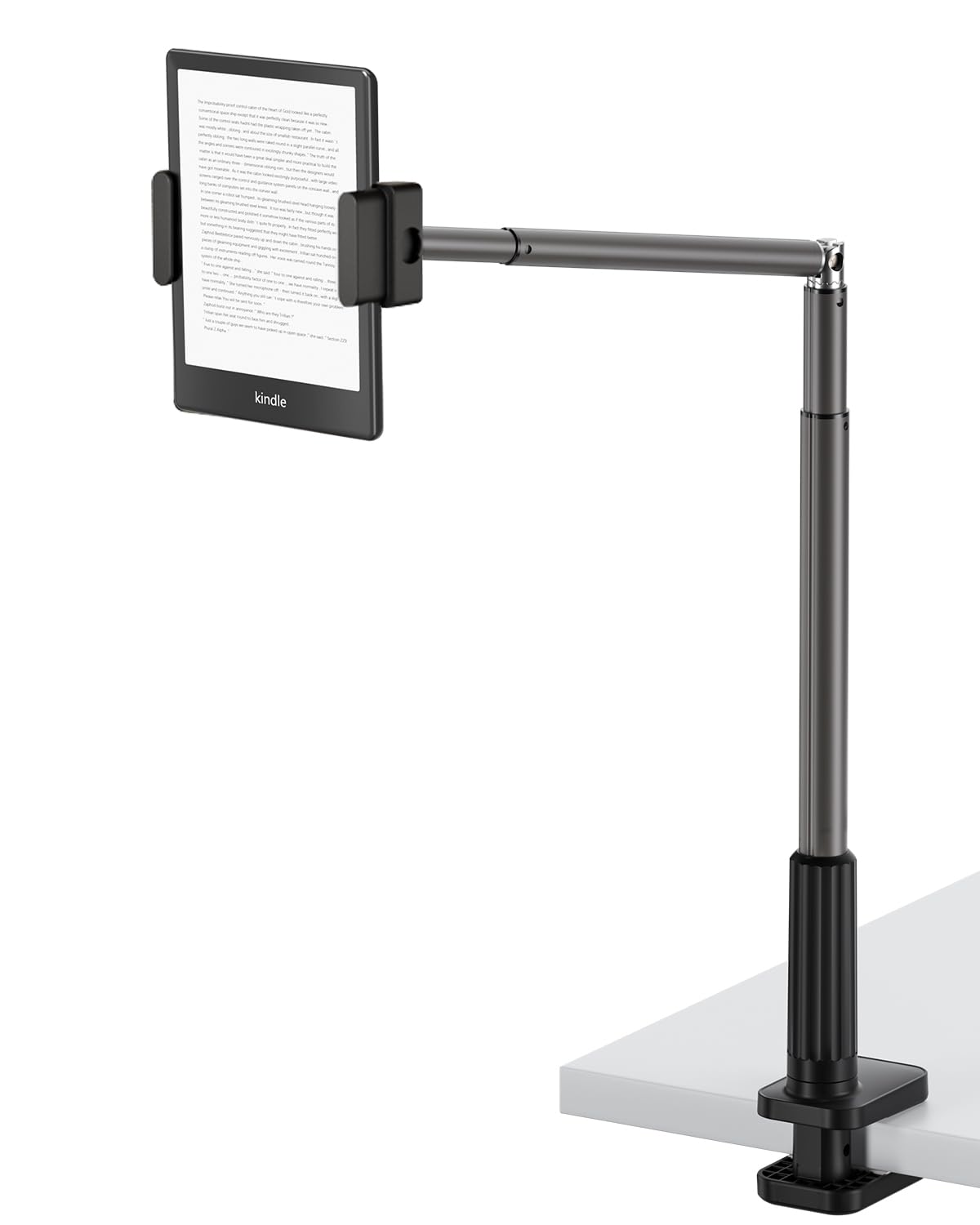 360° Rotating SupeDesk Tablet & Phone Holder for Bed - Adjustable Long Arm Clip Mount for 3.5-11