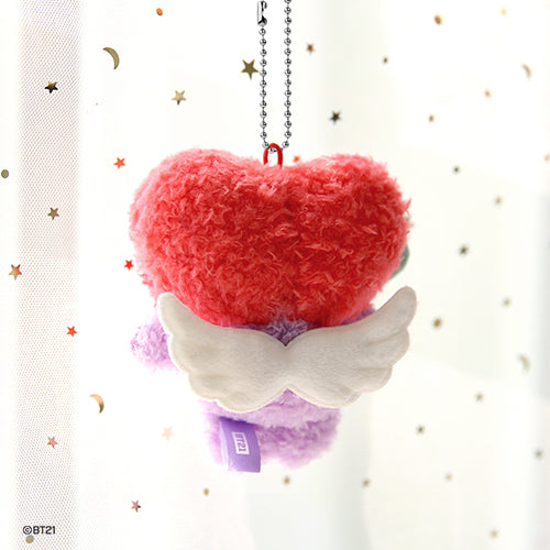 BT21 Mini Angel Plush Keychain - Cute Tata Plushie Toy for BTS Fans | Perfect for Backpacks, Purses & Gift Giving