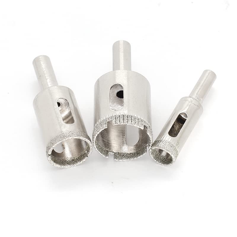 Jamiikury 3-Piece Diamond Hole Saw Set - 12mm, 19mm, 25mm Glass & Tile Drill Bits for Ceramic, Porcelain, Marble - Perfect for Bathroom Renovation, Kitchen Backsplash & DIY Home Projects