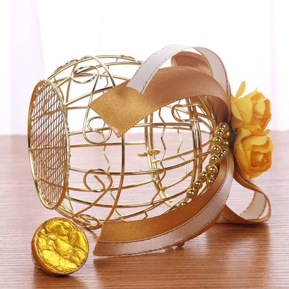 TENDYCOCO 6-Piece Clear Round Bird Cage Candy Box Set - Metal Tinplate Candy Containers for Weddings, Parties, Baby Showers & Favor Gifts - Perfect for Candy Display, Dessert Stands, and Party Decorations