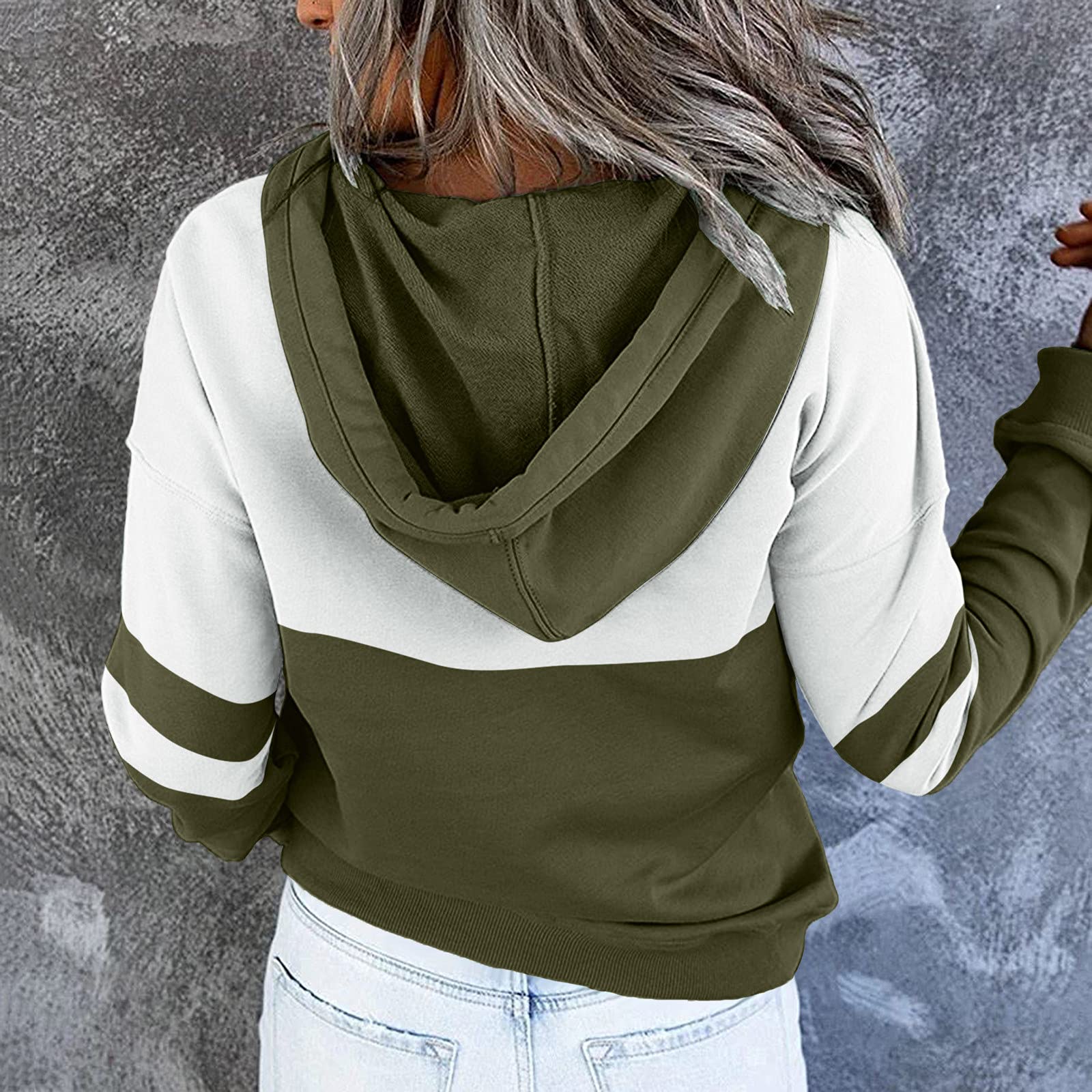 Women's Casual Hooded Sweatshirt - Long Sleeve Pullover Hoodie with Drawstring & Pocket | Cozy Fall Crewneck Sweater | Perfect for Outdoor Activities, Lounge Wear & Street Fashion (Green)