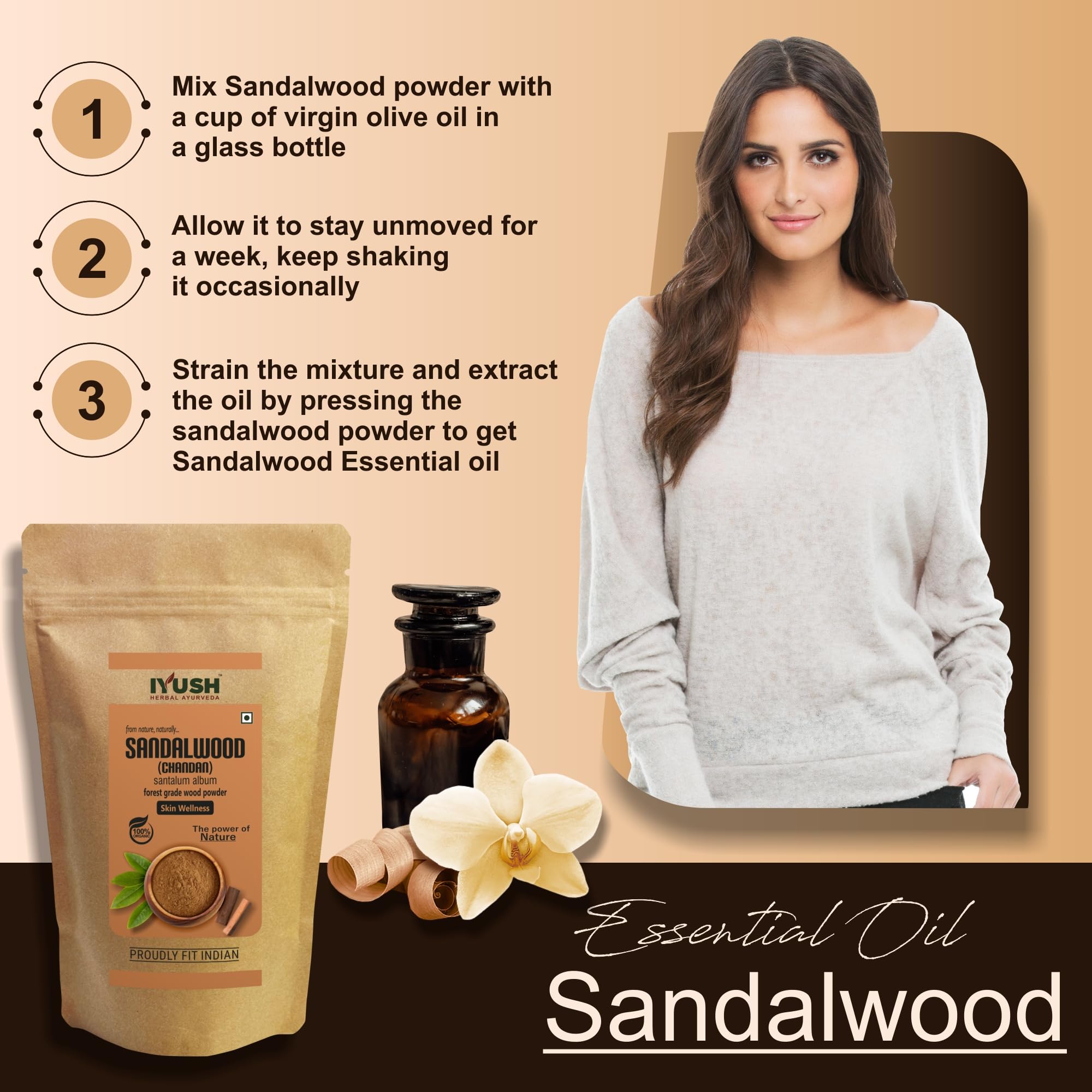 Pure Organic Sandalwood Powder for Face Pack & Skin Care – 400g | Ayurvedic Chandan Powder for Glowing Skin, De-Tan & Brightening | Natural Sandalwood Powder for DIY Face Masks, Spa & Beauty Treatments