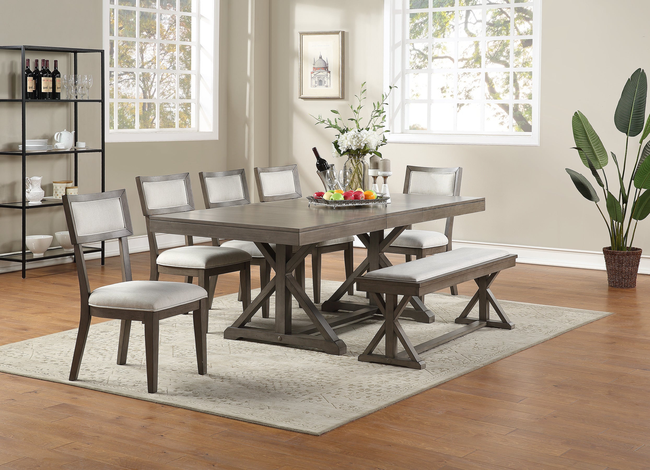 Modern Solid Wood & Veneer Dining Chairs Set of 2 - Cream Upholstered Seat & Back - Perfect for Kitchen, Dining Room, and Breakfast Nook