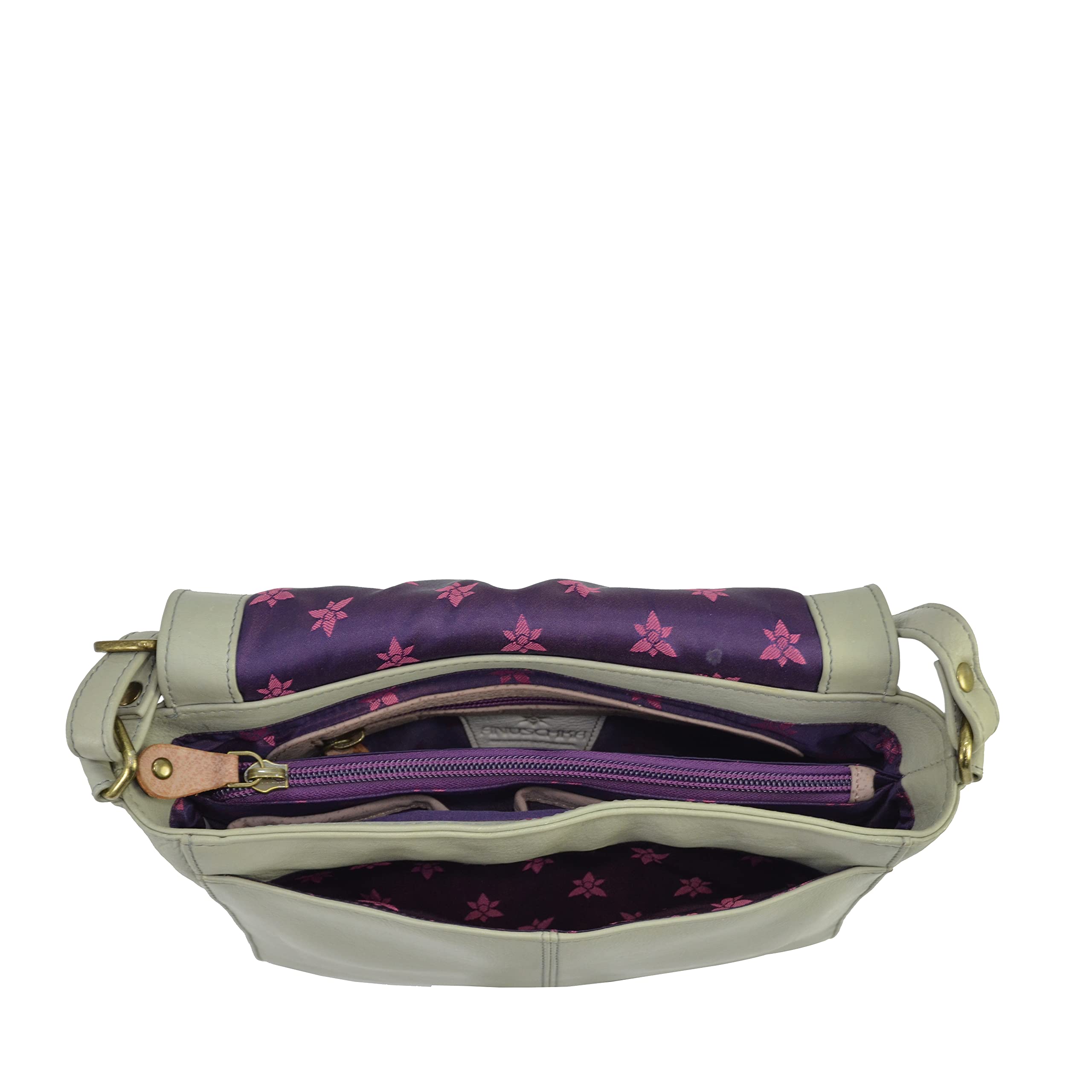 Anuschka Women's Genuine Leather Medium Flap Crossbody Handbag - Hand Painted Floral Design - Perfect for Work, Travel & Date Night
