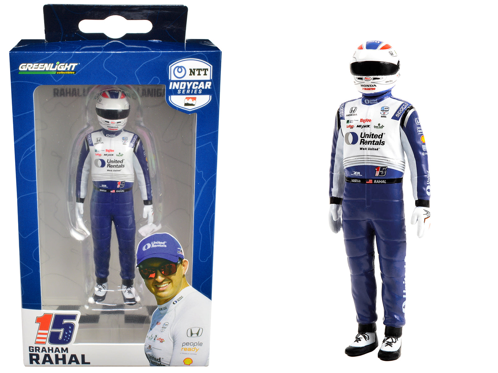 1/18 Scale Greenlight Graham Rahal #15 IndyCar Series United Rentals Diecast Model - Rahal Letterman Lanigan Racing Collectible for Display & Racing Fans