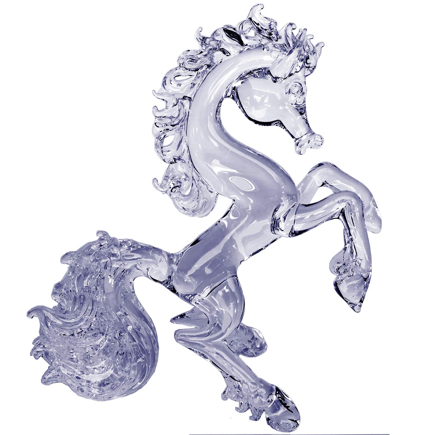 Exquisite Hand-Blown Glass Rearing Horse Crystal Figurine - Elegant Home Decor, Gift for Collectors & Horse Lovers - Perfect for Display in Living Room, Office or as a Wedding Centerpiece
