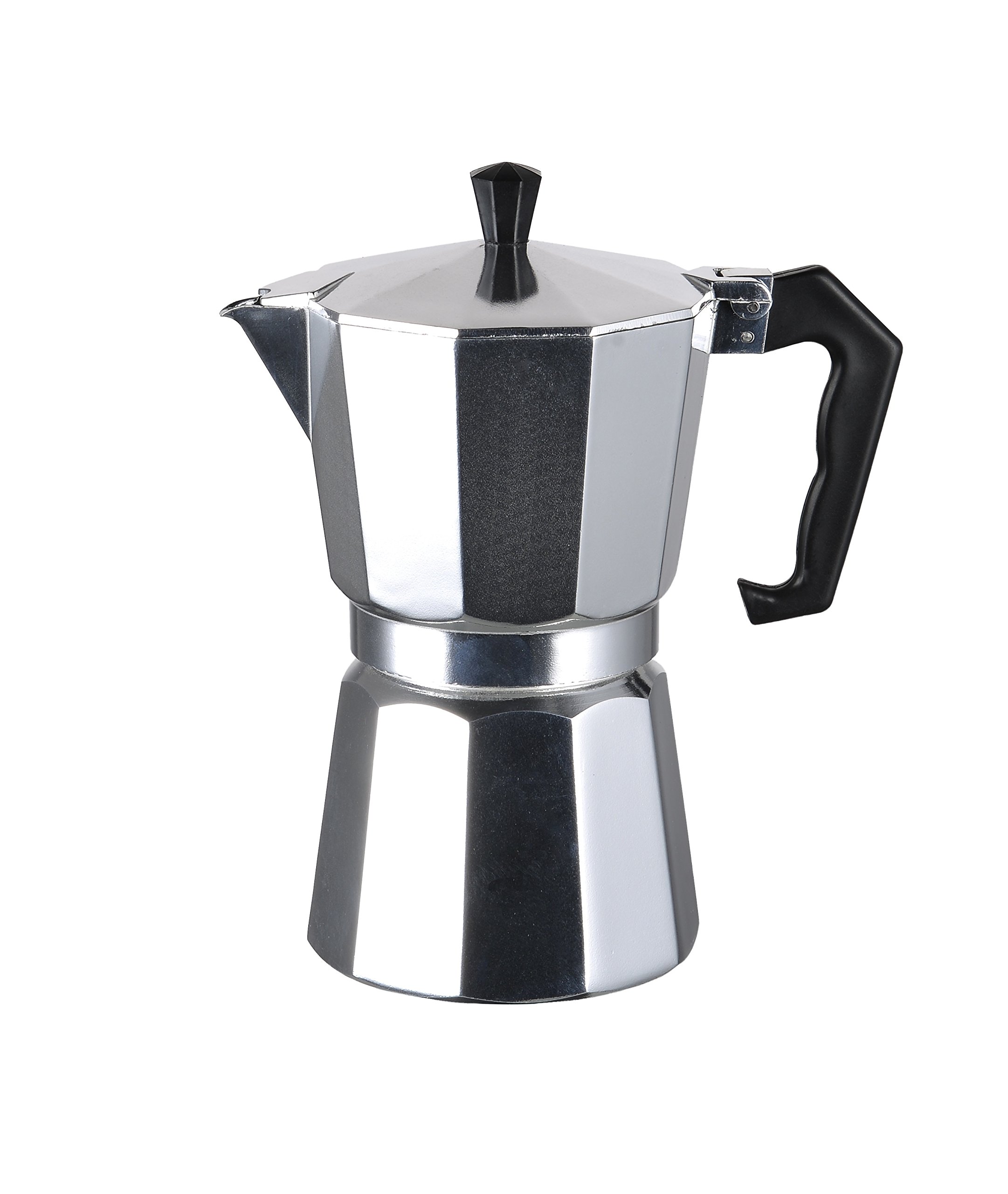 Premium 6-Cup Polished Aluminum Coffee Maker - Fast Brewing & Drip-Free - Perfect for Home, Office, and Camping Use
