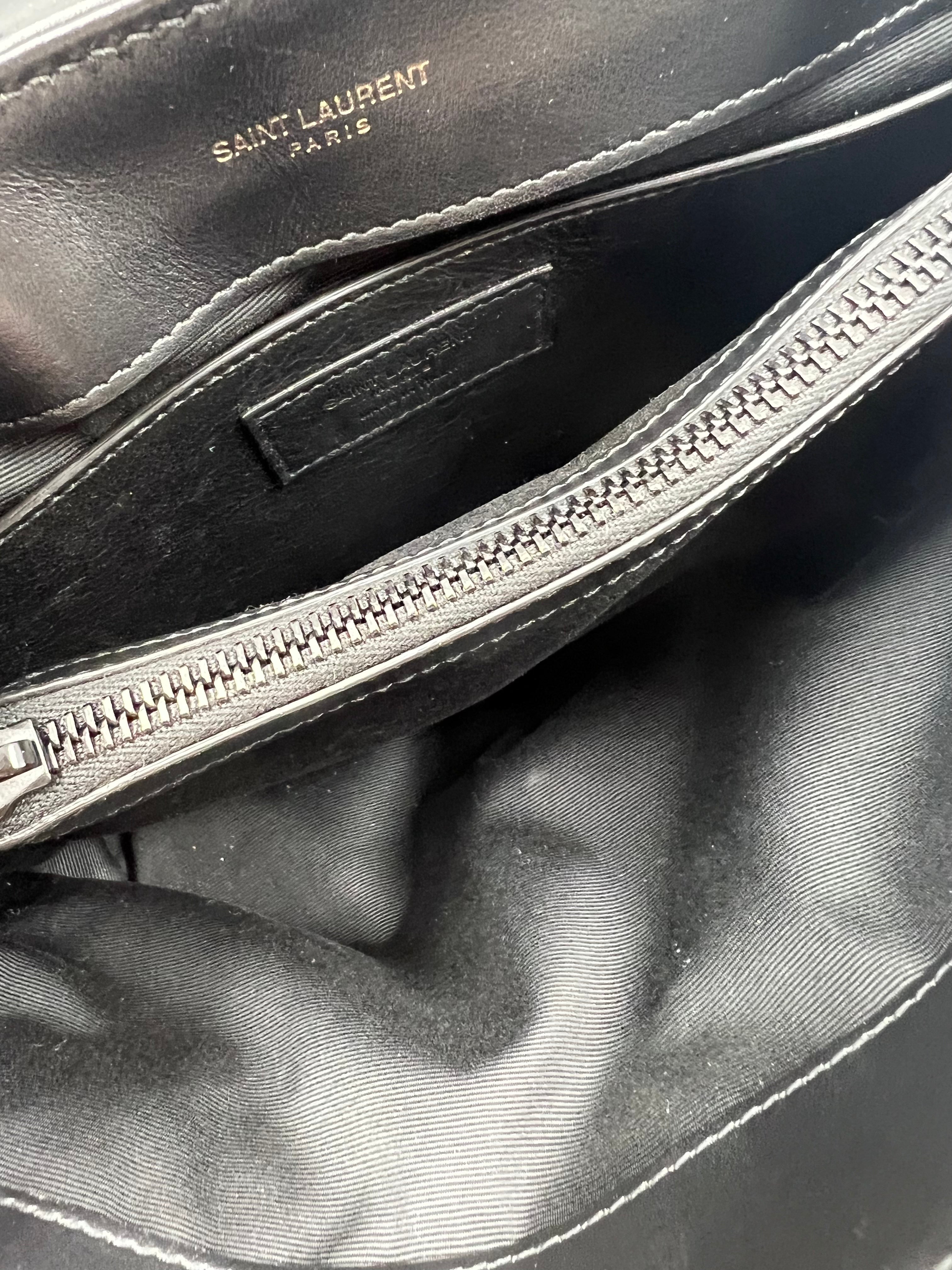 Saint Laurent YSL Black Small Loulou Chain Shoulder Bag - Luxury Crossbody Purse for Women, Perfect for Date Night & Evening Events