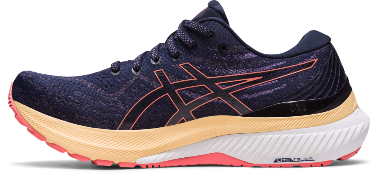 ASICS Women's Gel Kayano 29 WIDE Running Shoes (402 Midnight/Papaya) - Lightweight Stability Sneakers for Road Running, Jogging & Gym Workouts